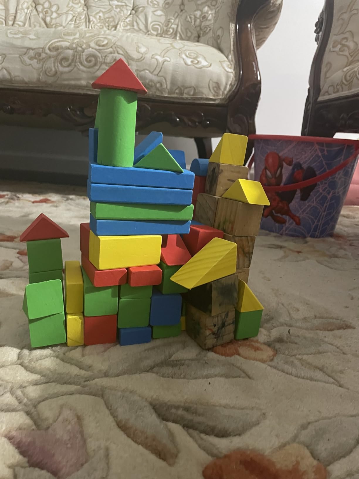 Melissa & Doug Wooden Building Blocks, 100-Piece Set of Sorting & Stacking Toys in 4 Colors and 9 Shapes, Classic Toddler Toys for Girls & Boys Ages 2+ - FSC Certified customer photo 2