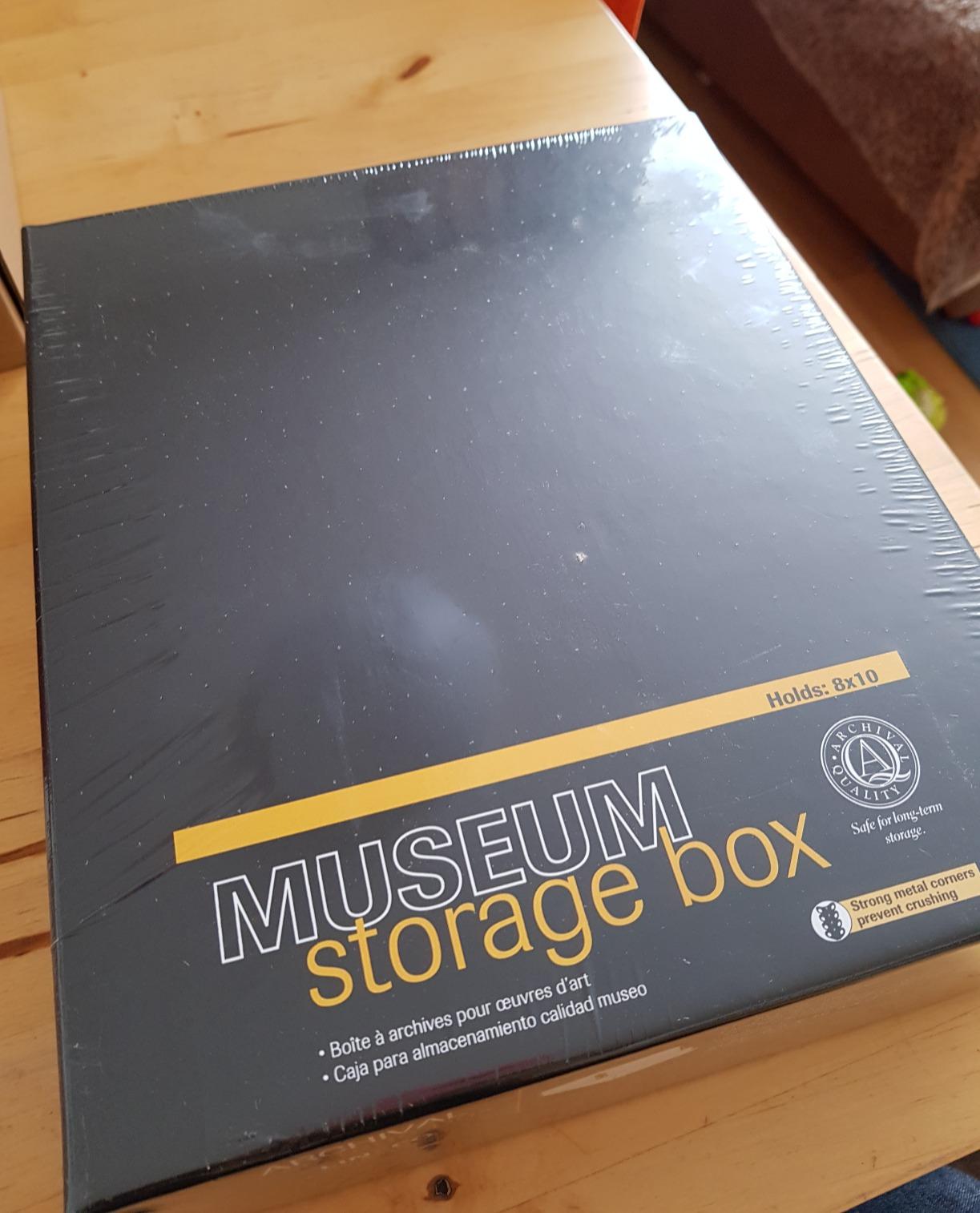 Lineco Museum Archival Storage Box, Drop Front, 11.75x15.25x3 in, Black customer photo 2