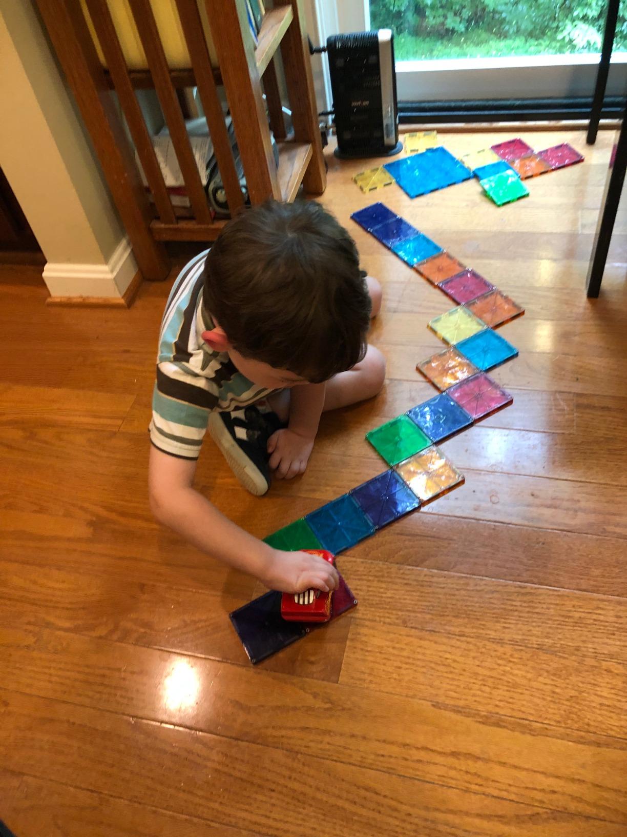 MAGNA-Tiles Classic 100-Piece Magnetic Construction Set, The Original Magnetic Building Brand customer photo 2
