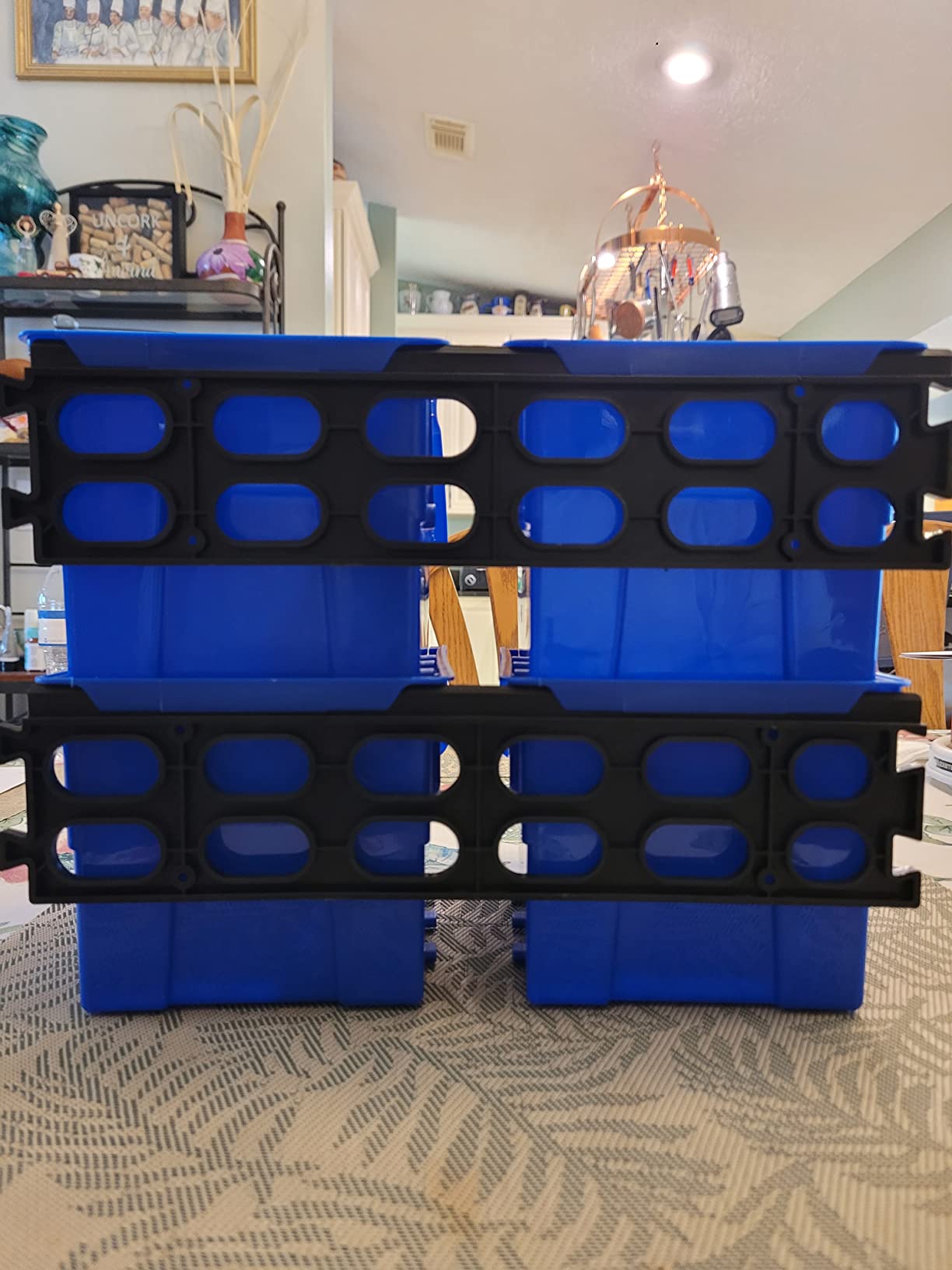 Performance Tool W5196 4-Piece Large Stackable Storage Trays, Blue | 4-Piece, 9 1/4 in. L x 6 in. W x 5 in. H, Stack Vertically or Align Horizontally, Interlocking Mounting Rails, Blue customer photo 2