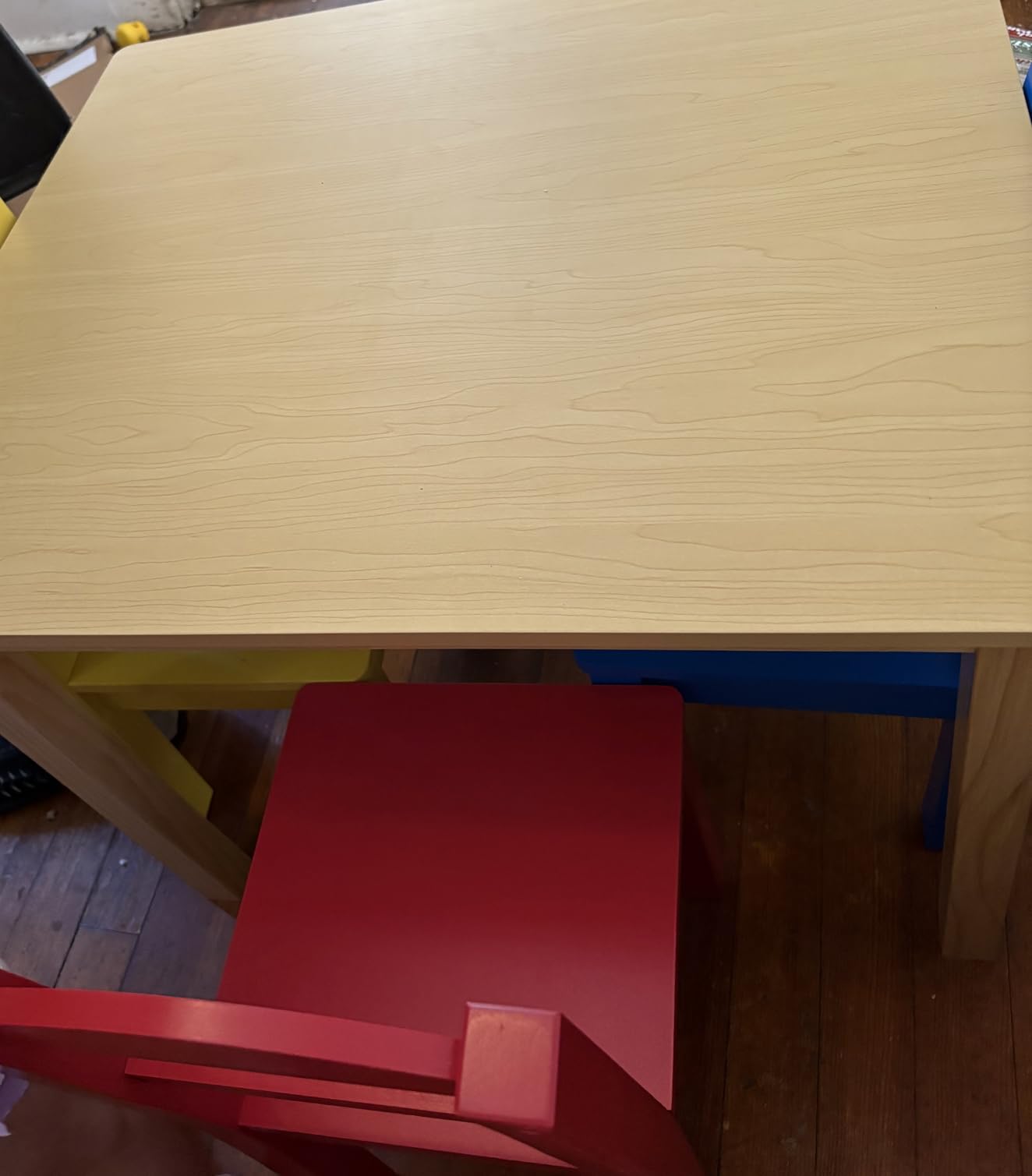 Humble Crew Kids Wooden Table and 4 Chairs Set, Natural/Primary - Kids Table and Chair Set for Toddlers and Children for Arts, Crafts, and Snack Time - Sturdy, Durable Toddler Activity Table customer photo 2