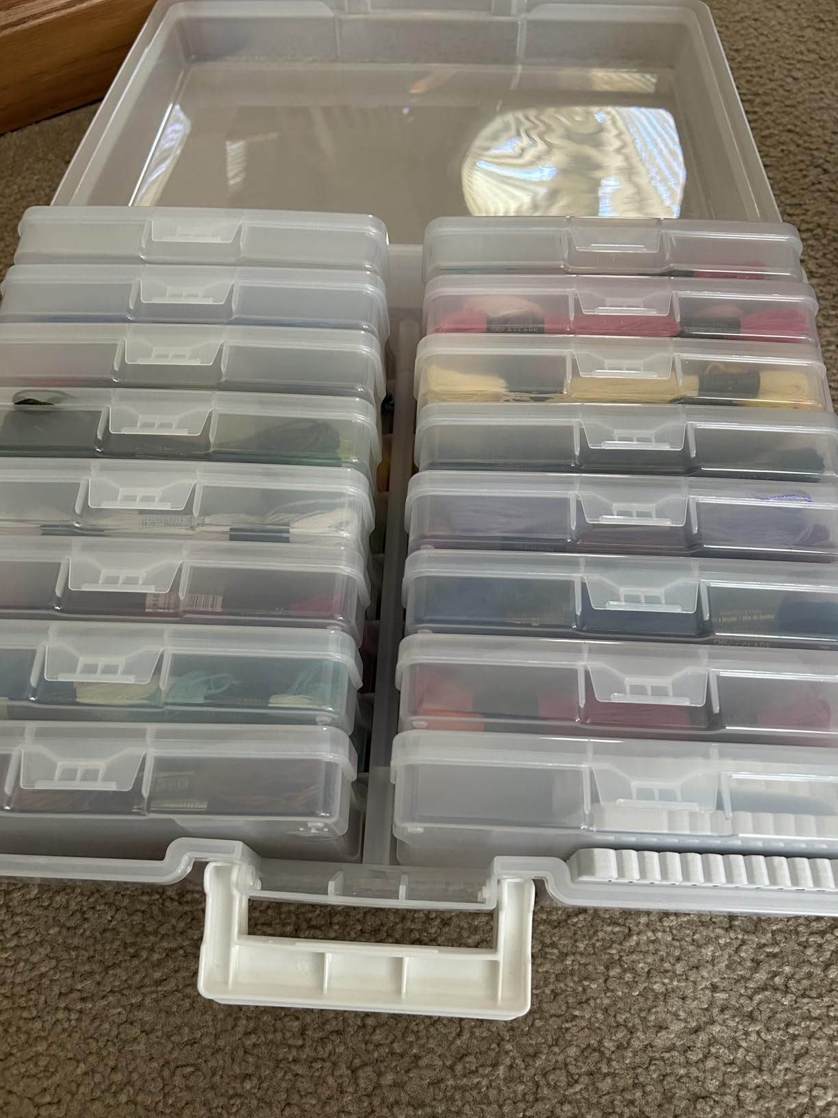 IRIS USA Photo Storage Box, 16 Cases - Clear customer photo 1