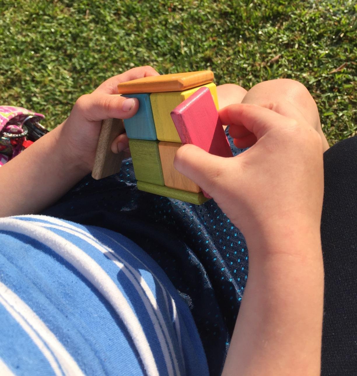 8 Piece Tegu Pocket Pouch Magnetic Wooden Block Set, Tints customer photo 1