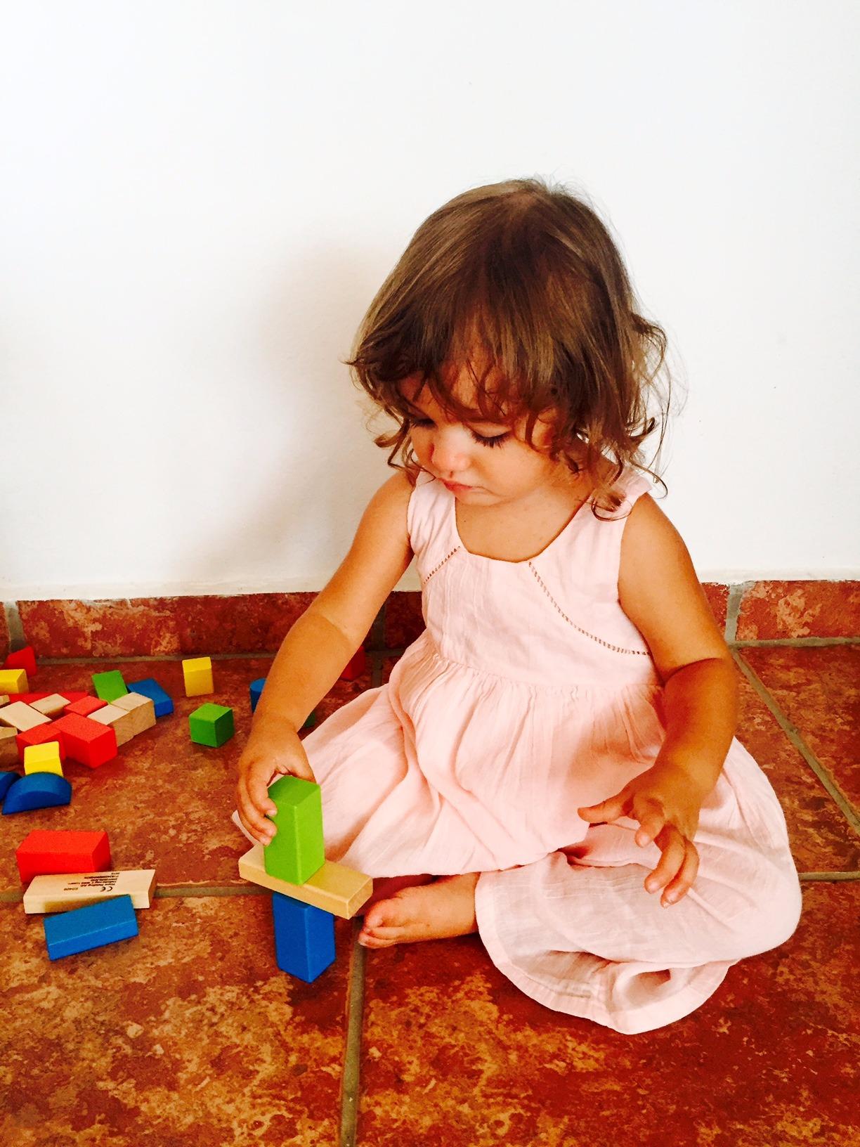 Hape Maple Wood Kids Building Blocks Stacking Wooden Block Educational Toy Set for Toddlers, 50 Brightly Colored Pieces in Assorted Shapes and Sizes customer photo 1