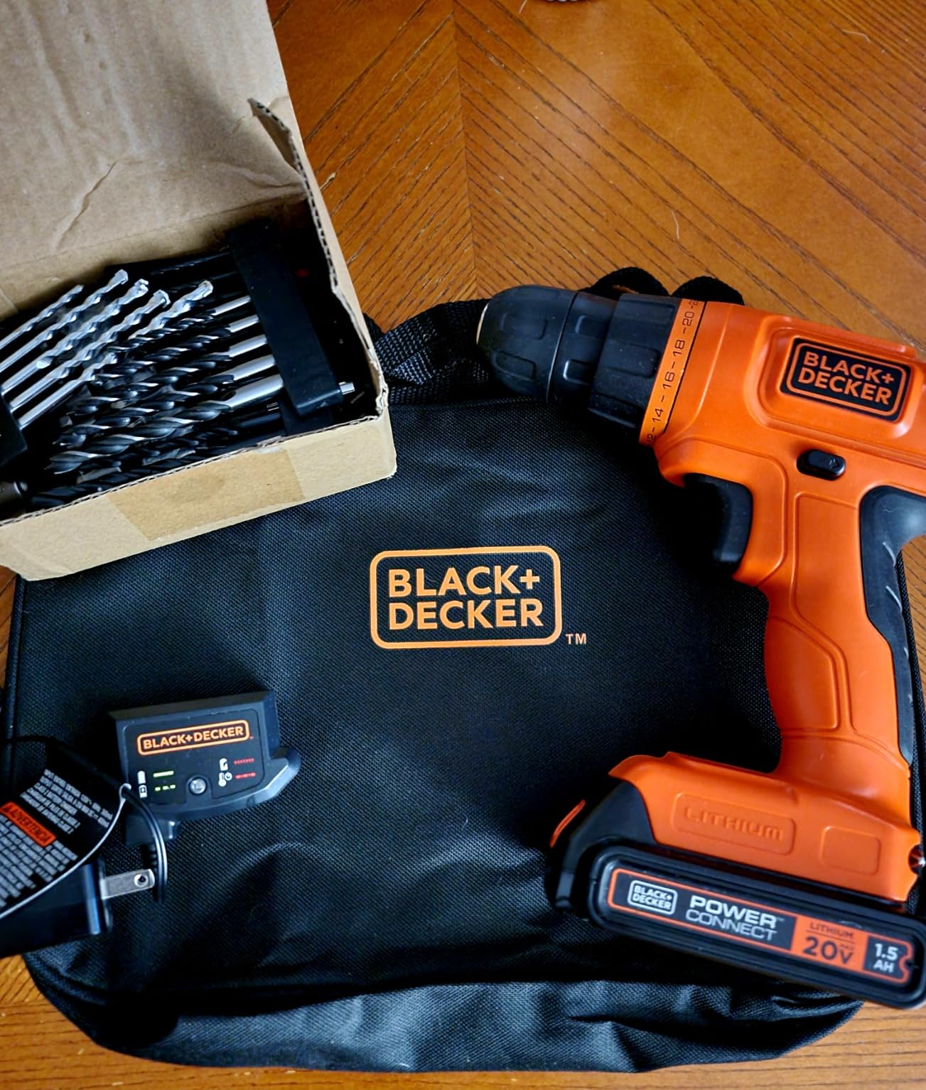 BLACK+DECKER 20V MAX* POWERCONNECT Cordless Drill Driver Kit with Drill Bit Set and Sockets, 100 pc. Tool Kit for Home, Battery and Charger Included (BDC120VA100) customer photo 2