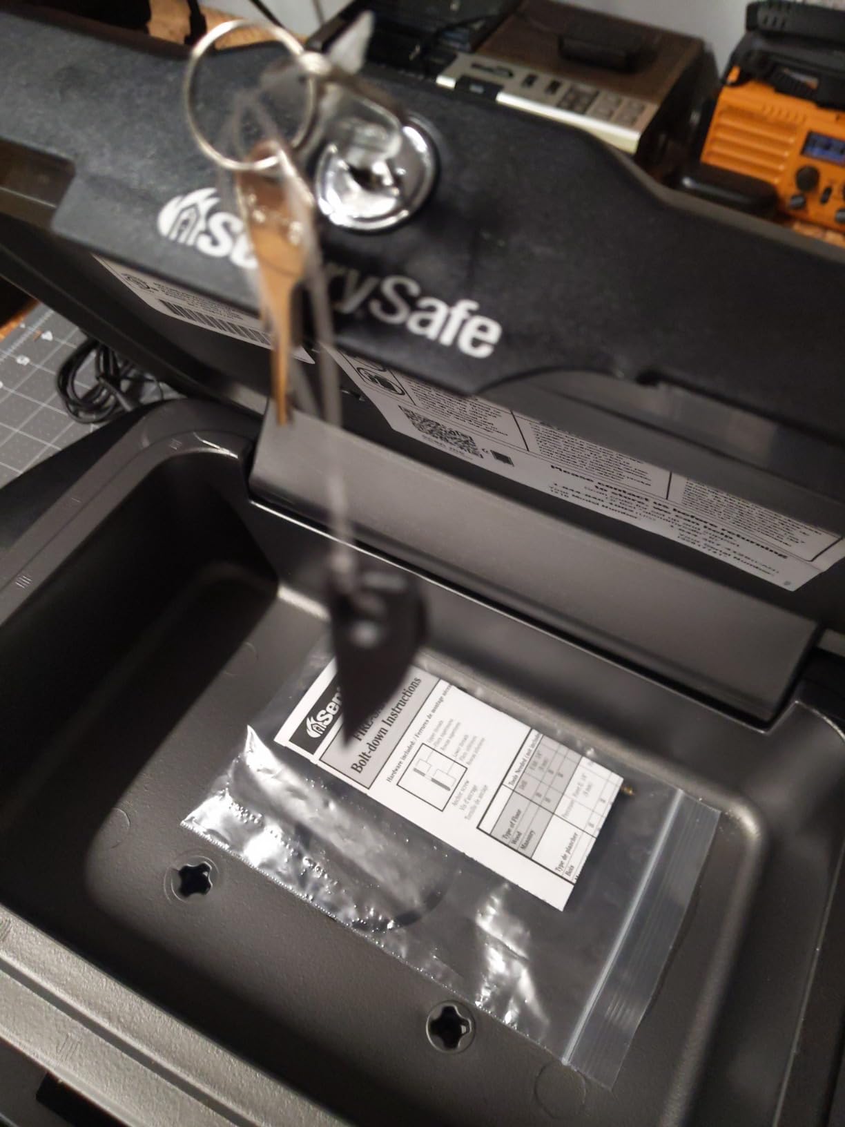 SentrySafe Fireproof Safe with Key Lock, Chest Lock Box 0.18 Cu Ft, 1210 customer photo 1