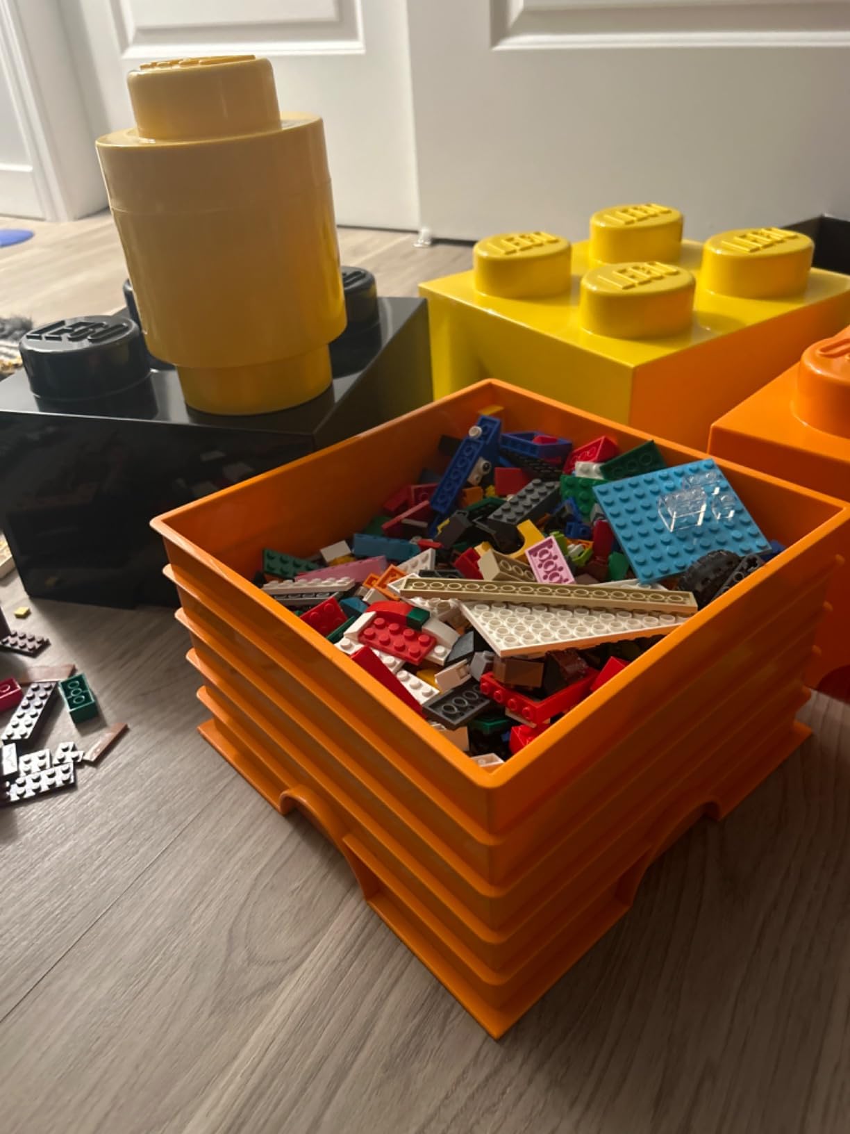 Room Copenhagen LEGO Brick Box Stackable Storage Containers - Decorative Organizational Building Blocks for Kid's Toys and Accessories - Brick 4, Light Royal Blue customer photo 1