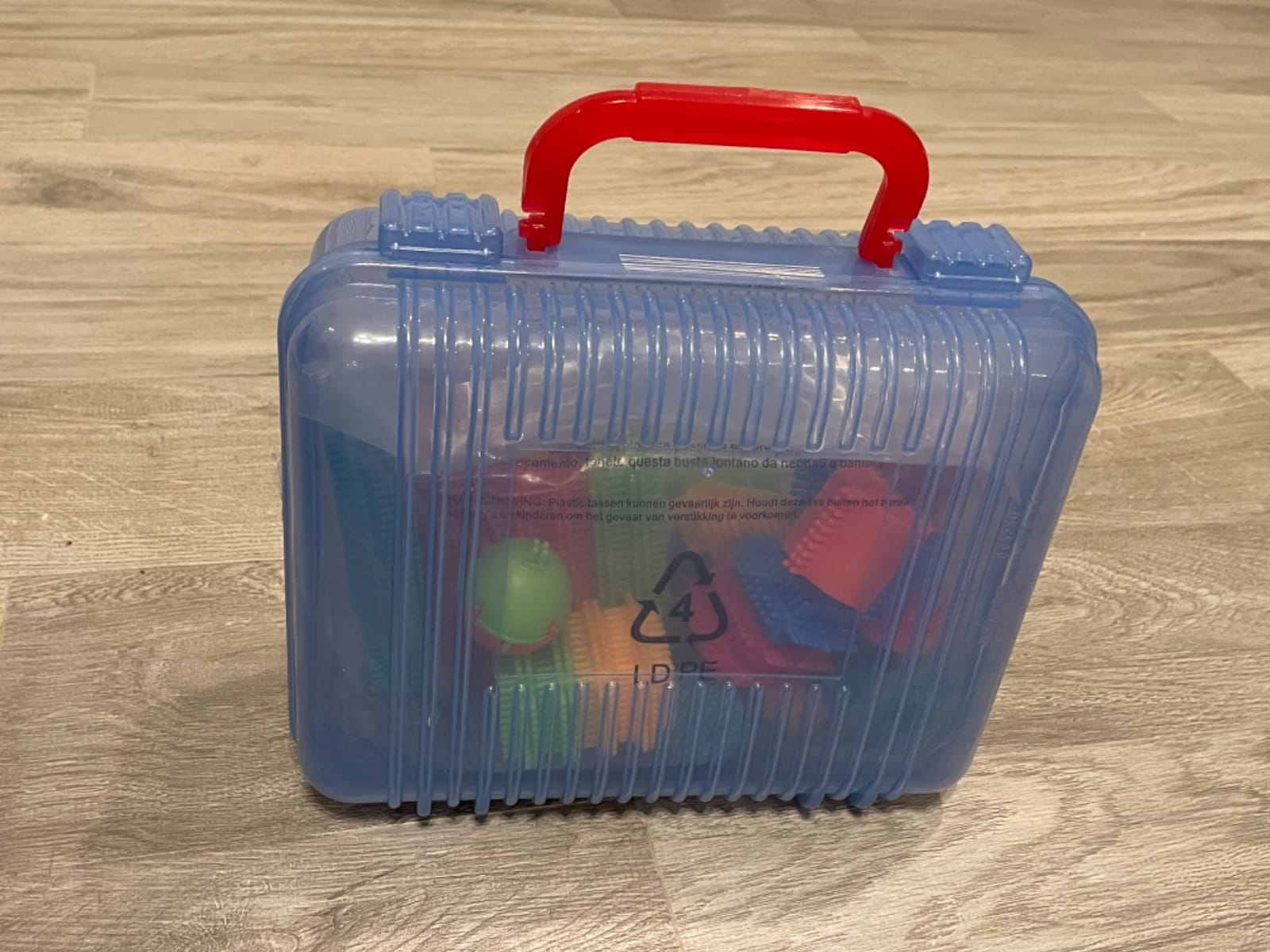 Battat Bristle Blocks Basic Builder Case, 50-Piece Building Blocks, Playset | Interlocking bristle building blocks with 12 functional wheels and reusable carry case for storage and travel, 2+ Years customer photo 2