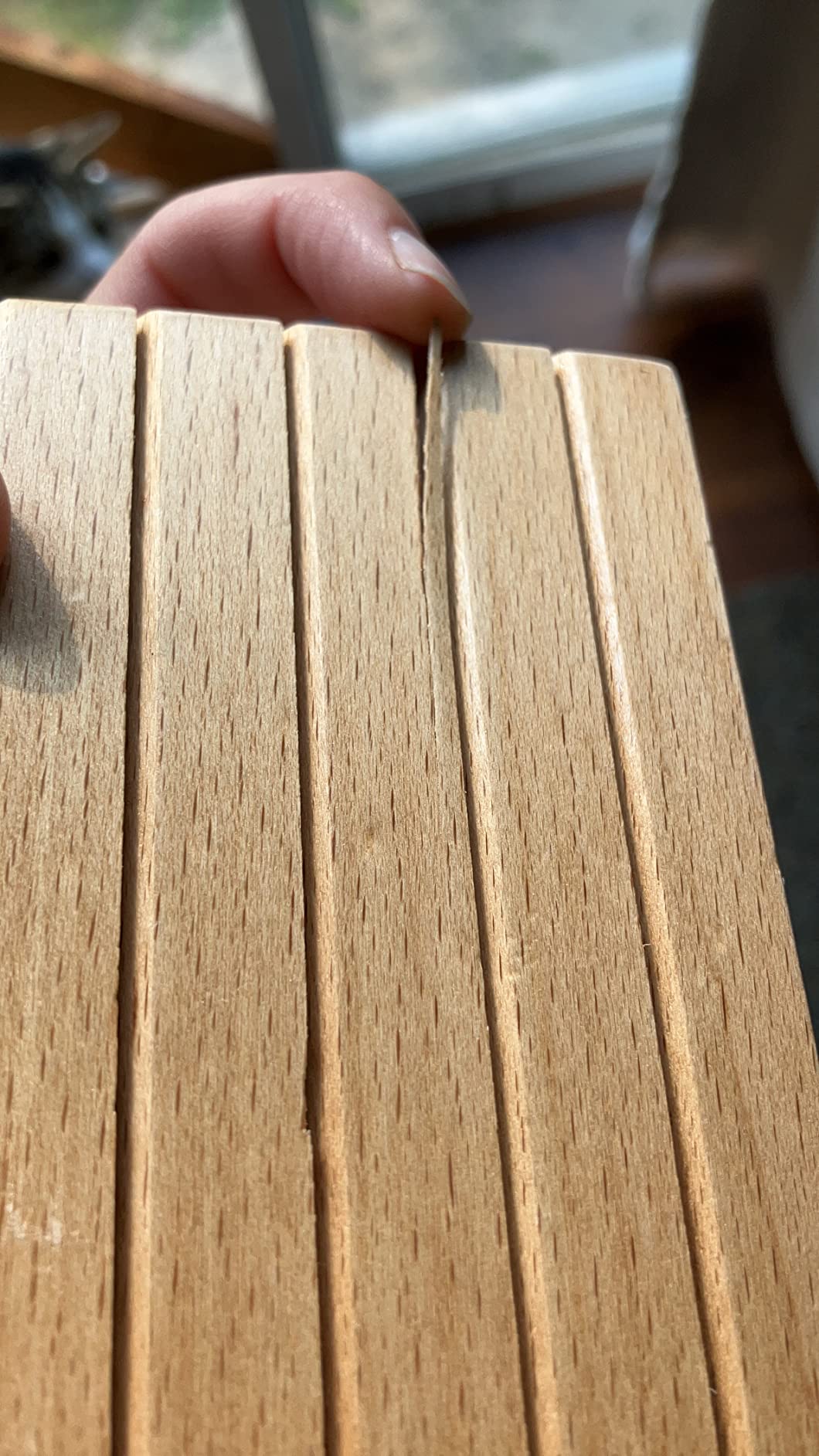 Yellow Mountain Imports YMI Beechwood Playing Card Holders, 2-Pack, 5.9 in | Set of 2 solid beechwood card holders, 4 ascending slots, 6 x 2.3 x 2.3 in each, holds up to 40 cards. customer photo 1