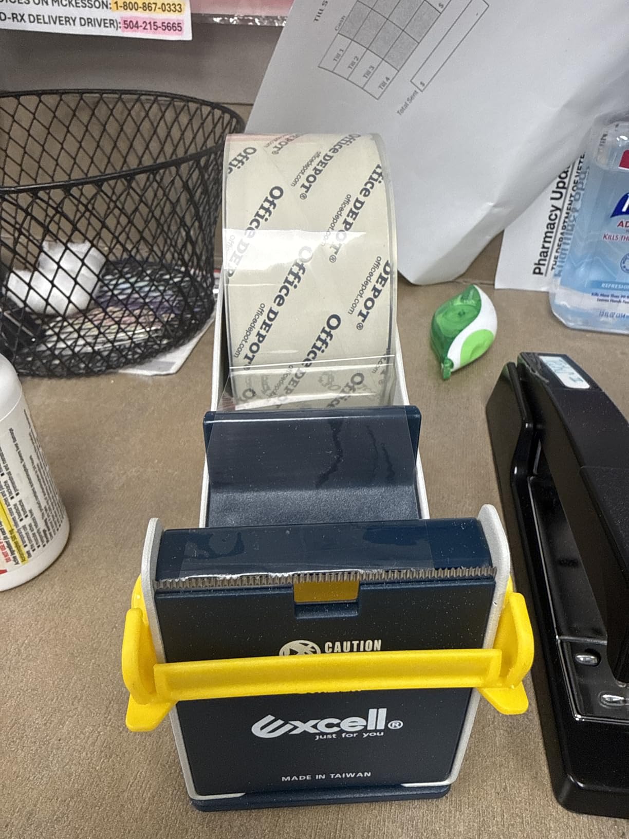 GGR Supplies ET-12270 Blue/Grey Premium Steel Desk Top Dispenser: 2 in. Wide (3 in. core). Manufactured by EXCELL customer photo 2