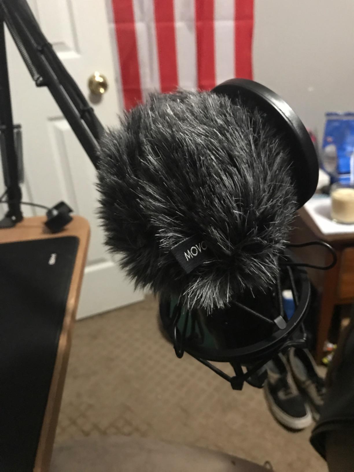Movo WS-G9 Furry Outdoor Microphone Windscreen Muff, Dark Gray | Portable Digital Recorders up to 3