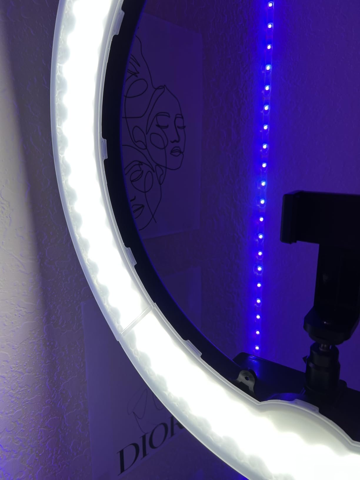 NEEWER Ring Light 18inch Kit: 55W 5600K Professional LED with Stand and Phone Holder, Soft Tube & Bag for Tattoo Lash Extension Barber Makeup Artist Studio Video Photography Lighting, RL-18 customer photo 1