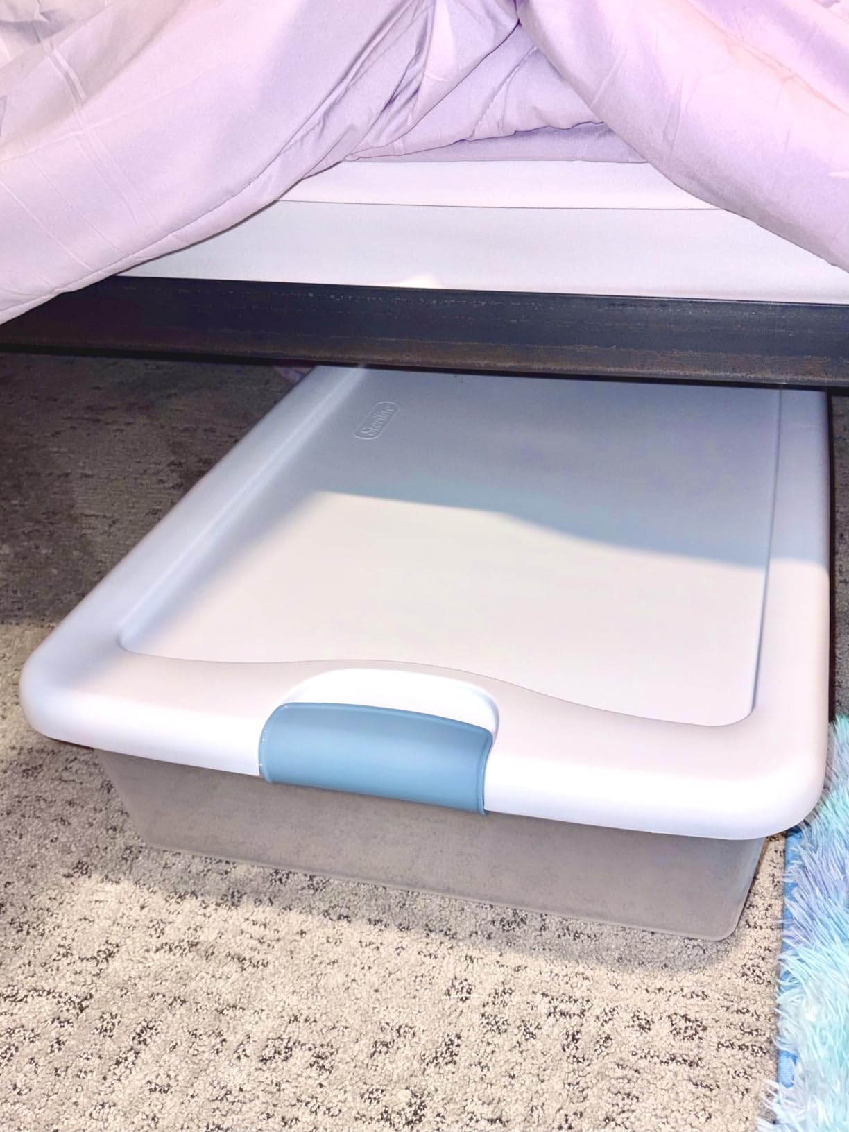 Sterilite 4-Pack 56 Quart Wheeled Latching Box, Underbed Clear Plastic Storage Organizer - Under Bed Rolling Container Bin with Lid and Wheels for Home or Dorm Bedrooms and Closets customer photo 1