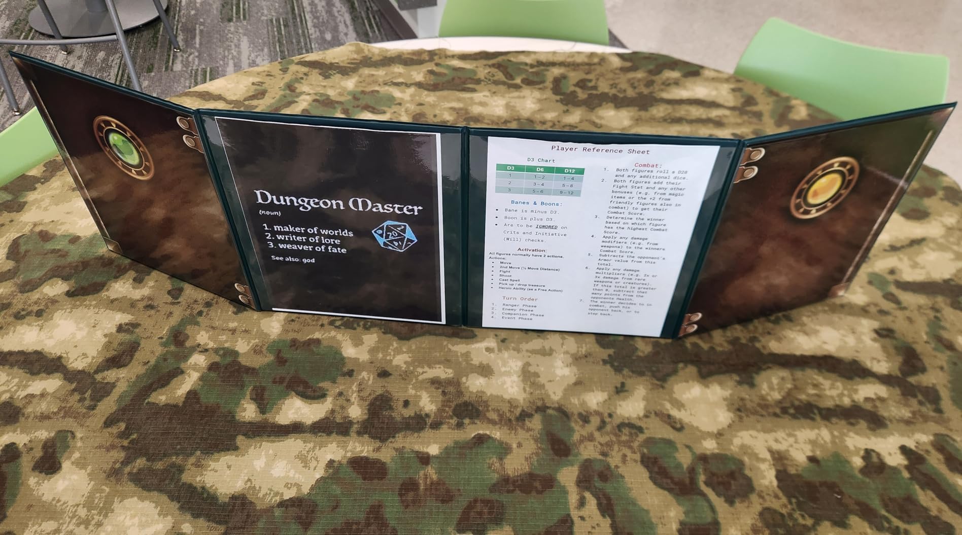Stratagem The Master's Tome 4-Panel Customizable GM Screen with Free Inserts - Dry Erase, Dungeon & Game Master Accessory for Tabletop RPG Campaigns (Brown) customer photo 2