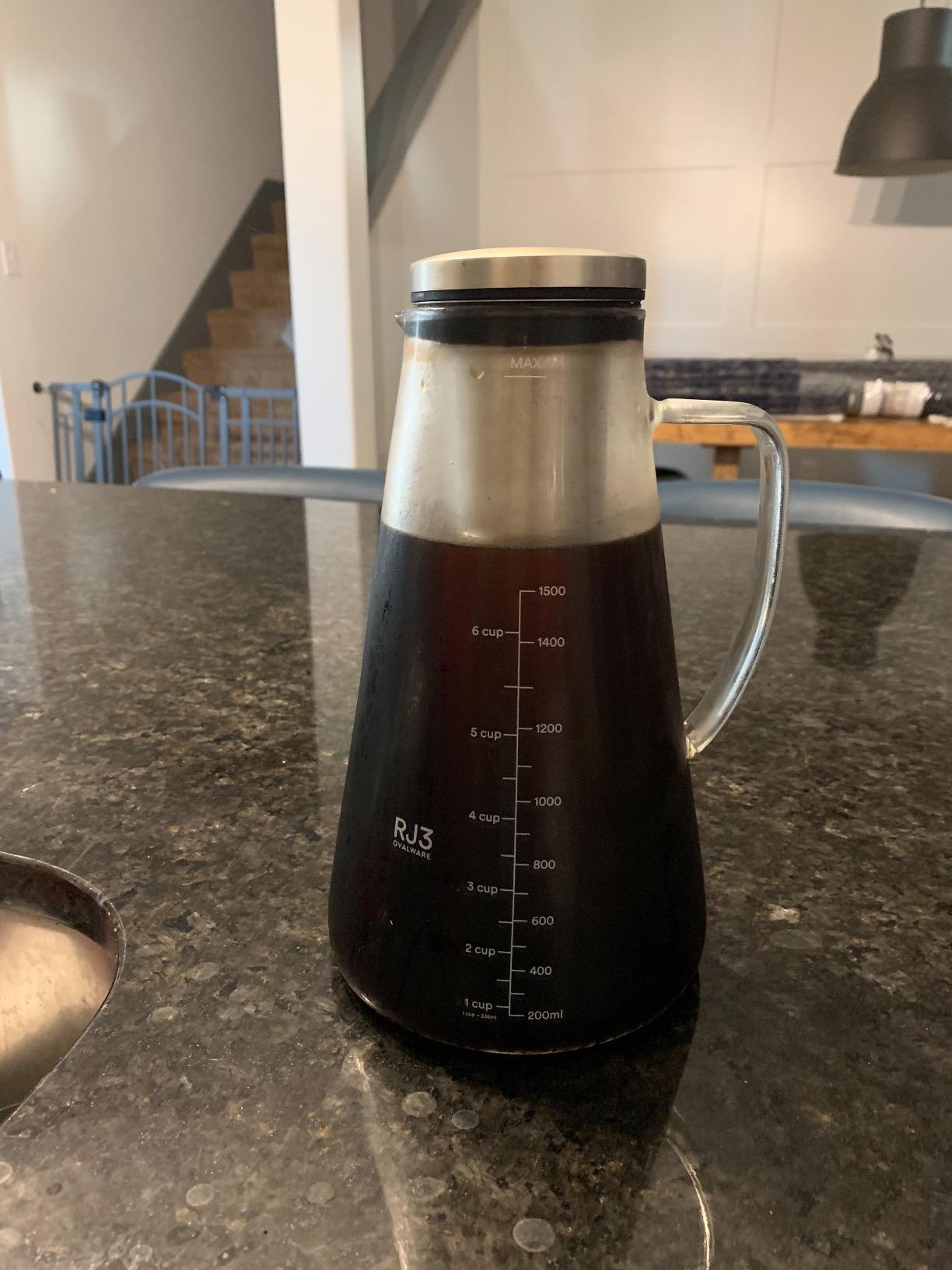 OVALWARE Airtight Cold Brew Coffee Maker with Tea Infuser & Spout 1.5L/51oz customer photo 1