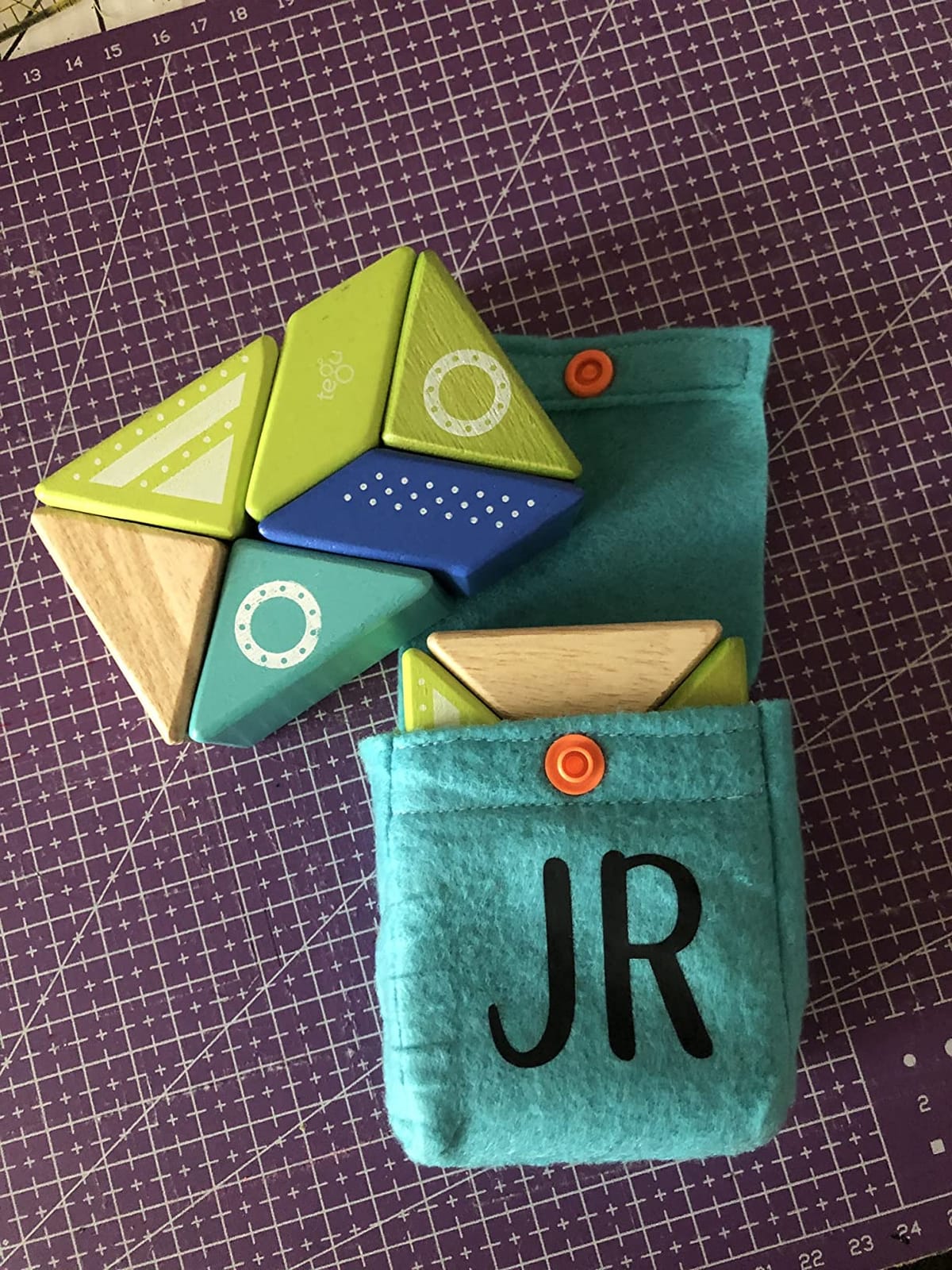 6 Piece Tegu Travel Pal Magnetic Wooden Block Set, Spaceship customer photo 1