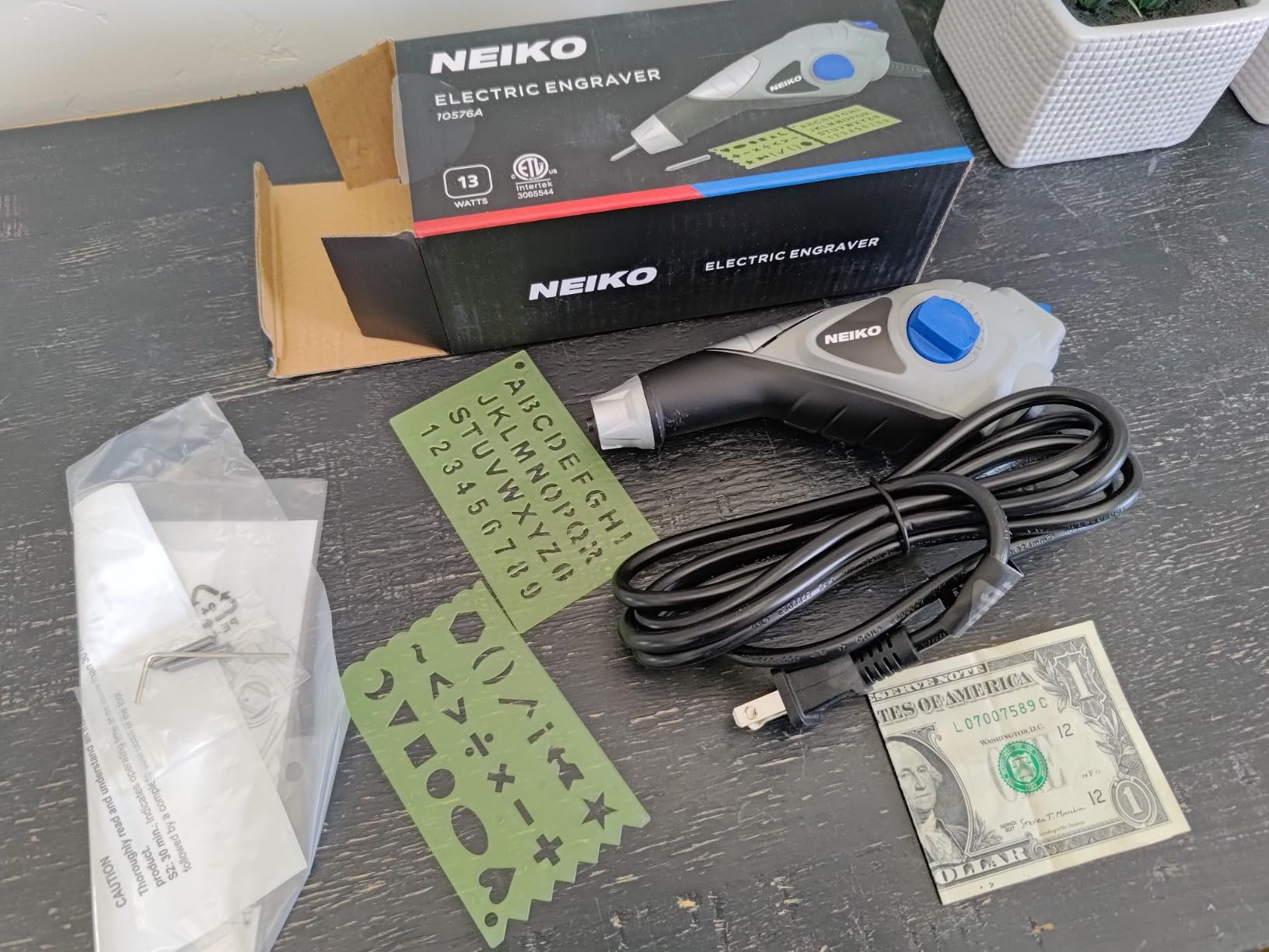 NEIKO 10576A Handheld Electric Engraver Tool, Etching Tool, 120V, Tungsten Carbide Tip, Electric Engraving Pen for Metal, Wood, Glass, & Plastic customer photo 1