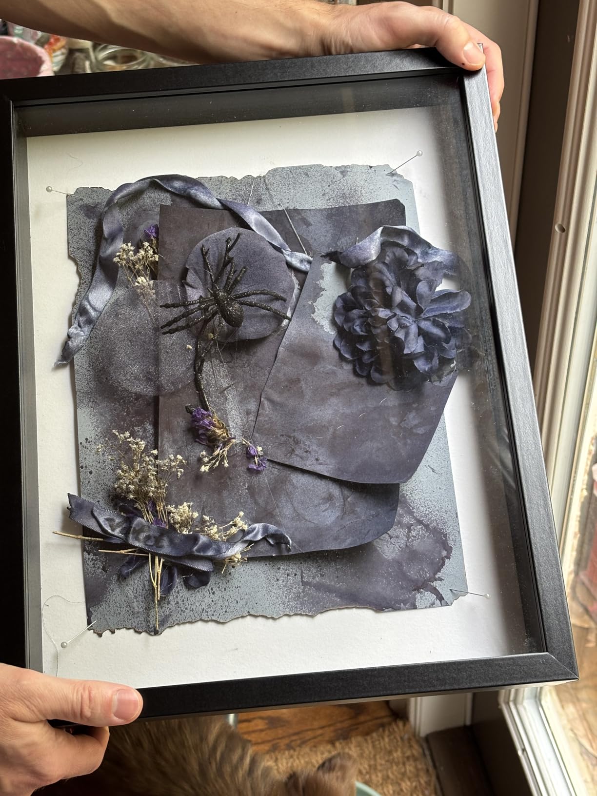 Americanflat 8.5x11 Shadow Box Frame with Shatter-Resistant Glass - Silhouette Collection - Large Shadow Box Display Case for Tabletop and Wall Display - Black with Soft Felt Back customer photo 1