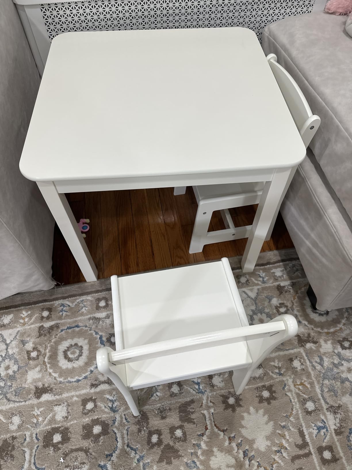 Delta Children MySize Kids Wood Table and Chair Set (2 Chairs Included) - Ideal for Arts & Crafts, Snack Time, & More - Greenguard Gold Certified, Bianca White, 3 Piece Set customer photo 2