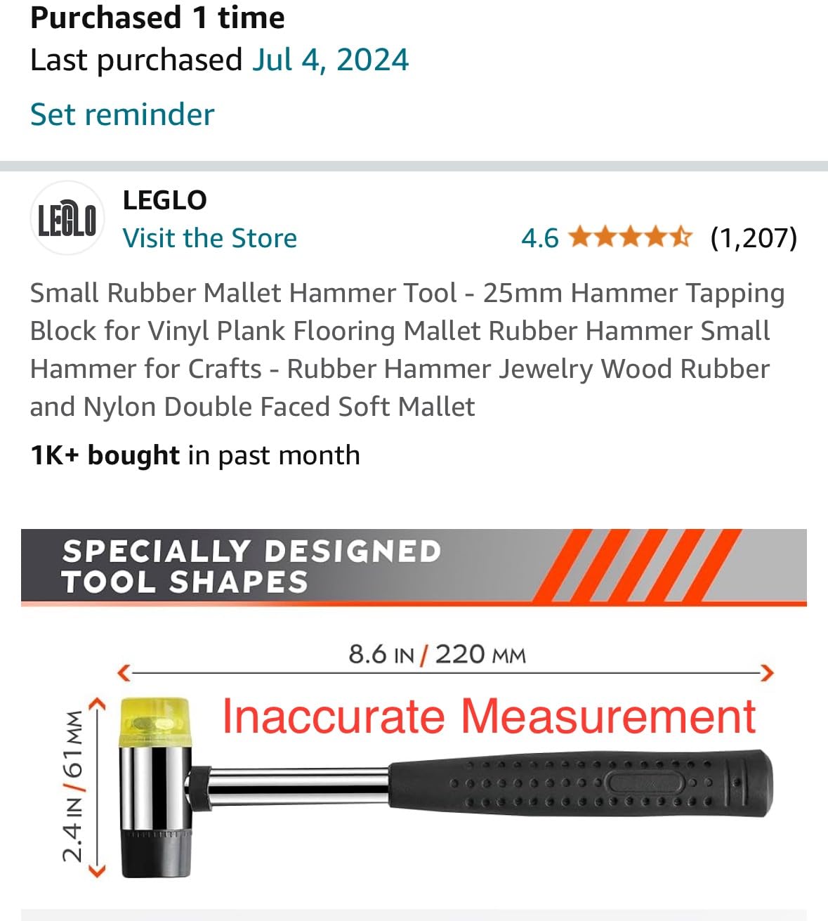 Small Rubber Mallet Hammer 1