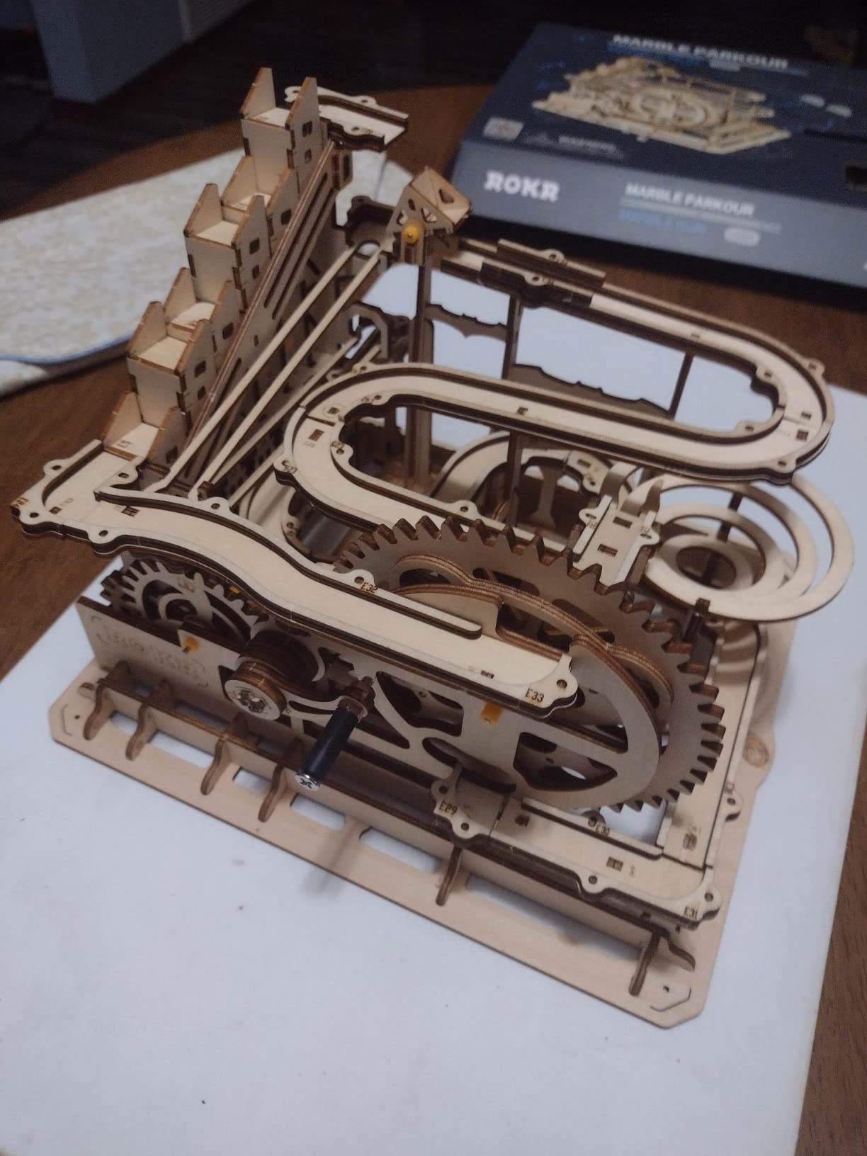 ROKR 3D Wooden Puzzles Marble Run Set - Mechanical Model Kit for Adults DIY Roller Coaster (Marble Parkour) customer photo 2