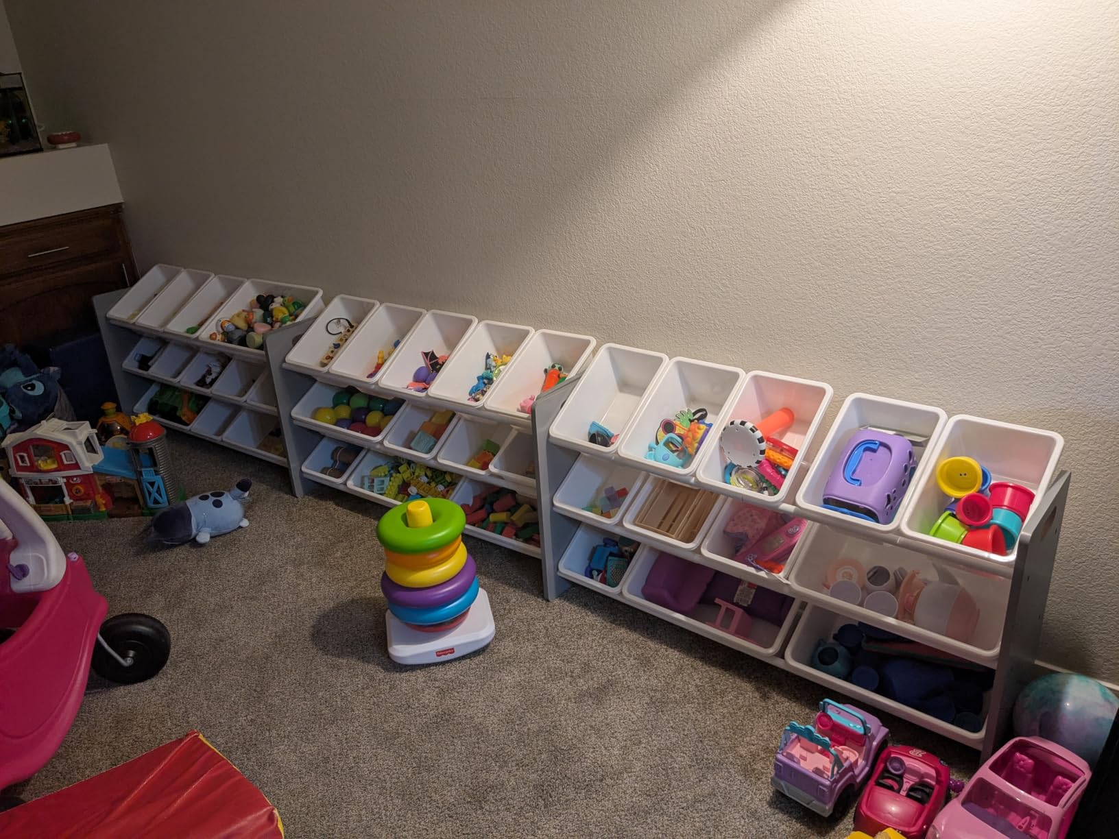 Humble Crew Kids Toy Organizer with 12 Bins, 4 Tier Storage for Playroom - Sturdy Wood and Steel Toddler Shelf, Removable BPA-Free Containers, Wall Anchor Anti-Tip Safety Kit customer photo 2