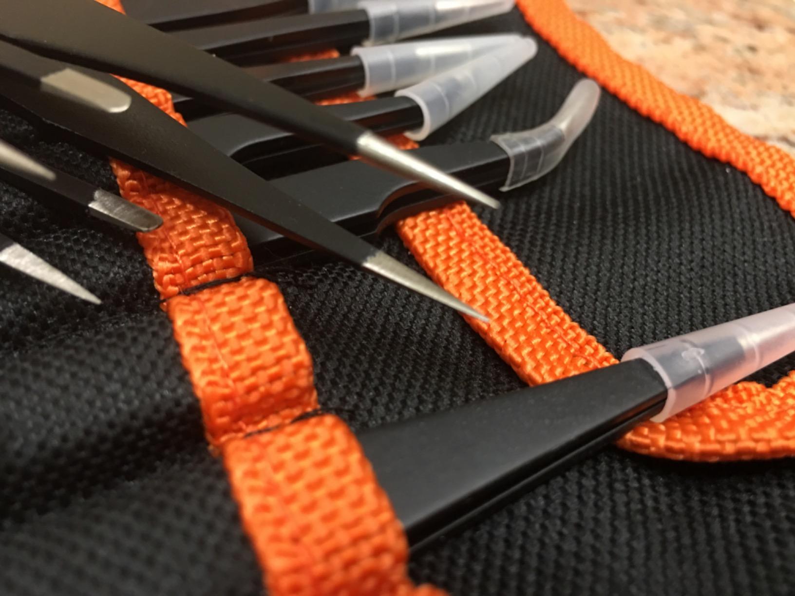Antonki 12-in-1 Precision Metal Tweezers Set with Leather Case | High Quality, 1.5mm Thick, Strong Hardness, Rustproof, Anti-Static, Tips Cover, Complete Set, Portable Design customer photo 2