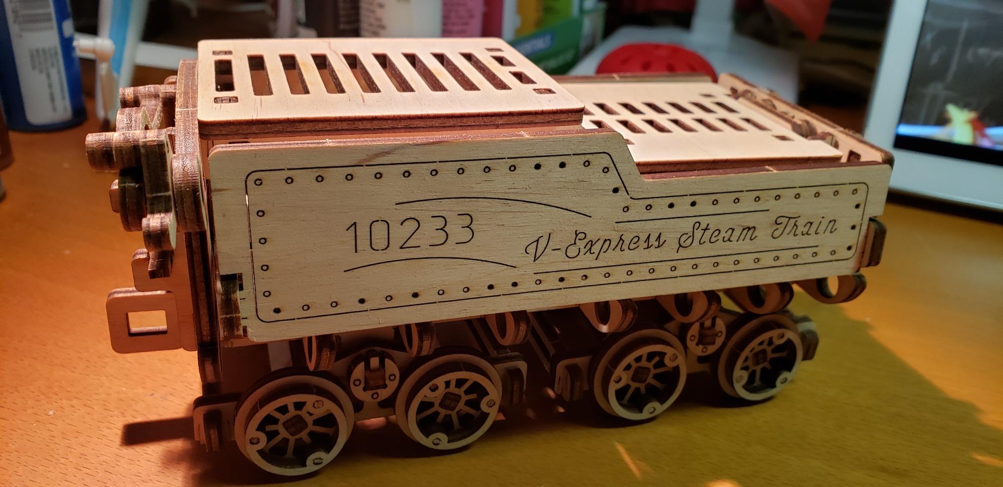 UGEARS V-Express Steam Train with Tender 3D Wooden Puzzles for Adults - Wooden Model Kits for Adults Model Train Steam Engine Kit Brain Teaser, Hobby Set Home Decoration customer photo 2