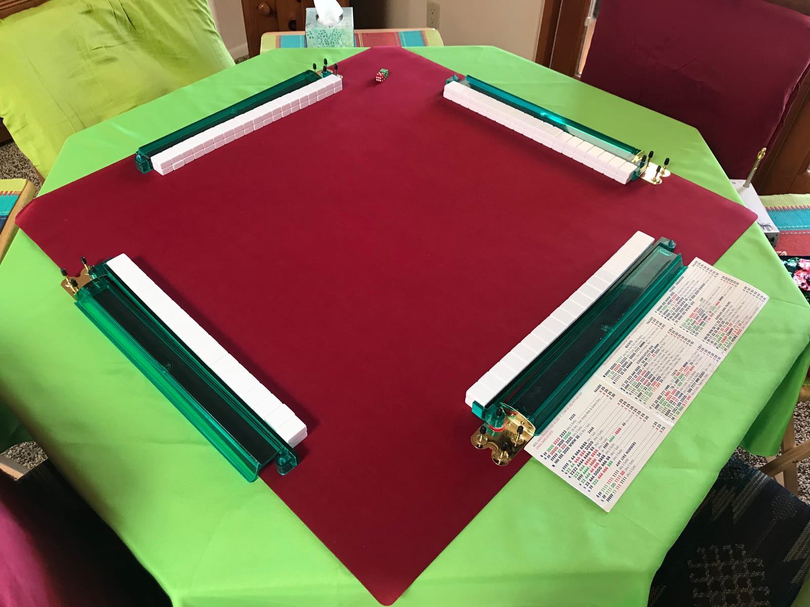 GSE 32-Inch Rubber Non-Slip Playmat Mahjong Mat for Table with Carrying Bag | Noise Reduction, Tabletop Cover Mat For Mahjong, Dominoes, Poker, Playing Cards & Board Games (Green) customer photo 2
