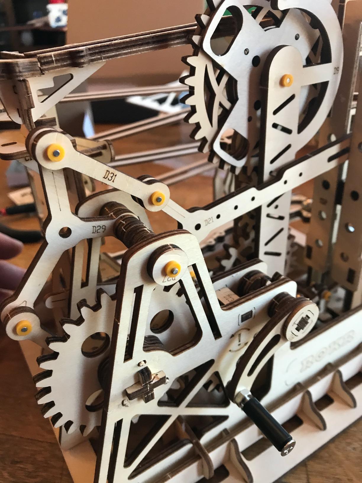 ROKR 3D Assembly Wooden Puzzle Brain Teaser Game Mechanical Gears Set Model Kit Marble Run Set (LG503-Lift Coaster) customer photo 2