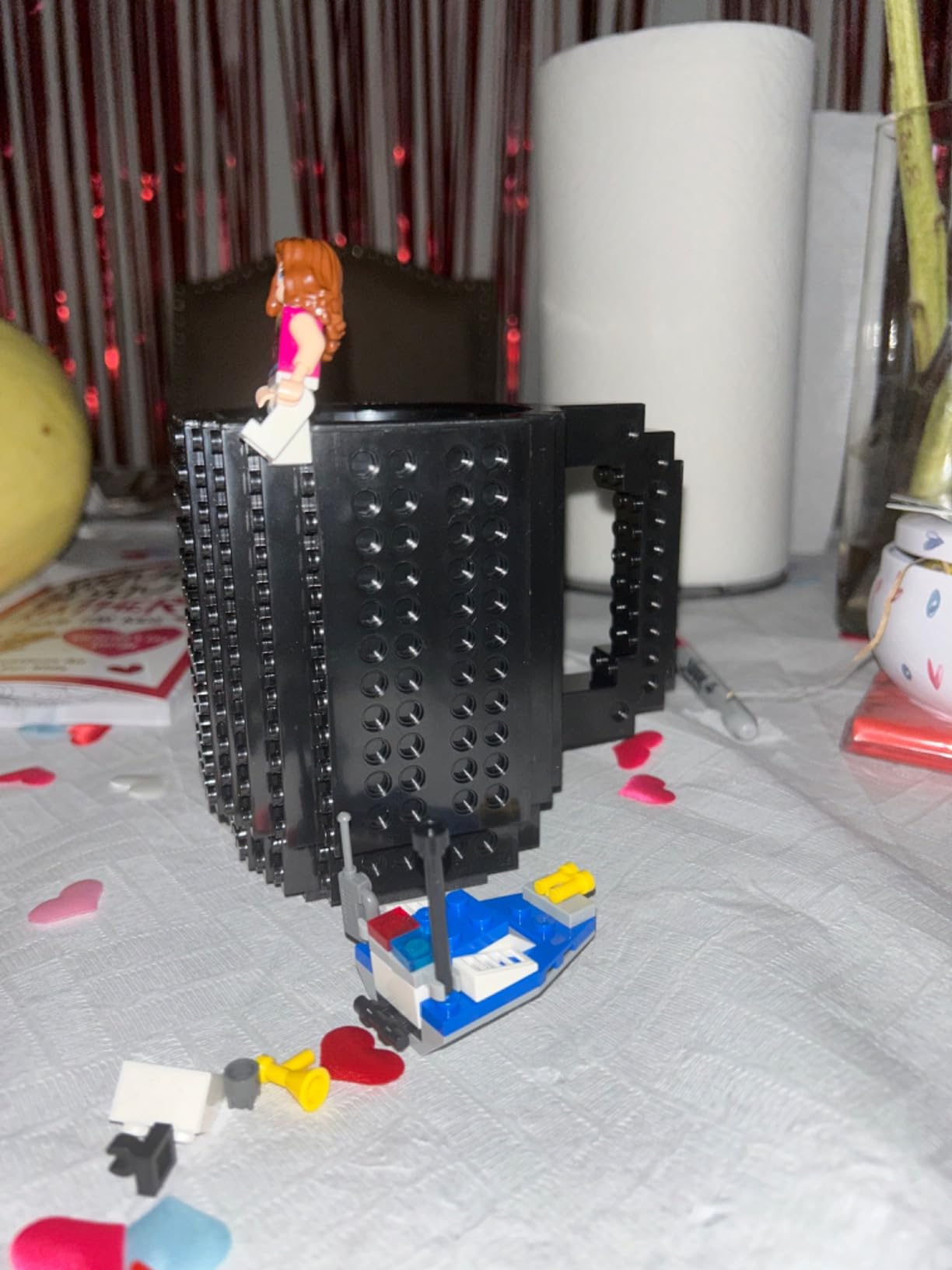 Lumsburry Build-on Brick Coffee Mug, Funny DIY Unique Novelty Drinking Cup | Building Blocks Creative Mug, for Men Women Kids Dad Mom, Present Exchange Ideas, Xmas Birthday White Elephant(Green) customer photo 2