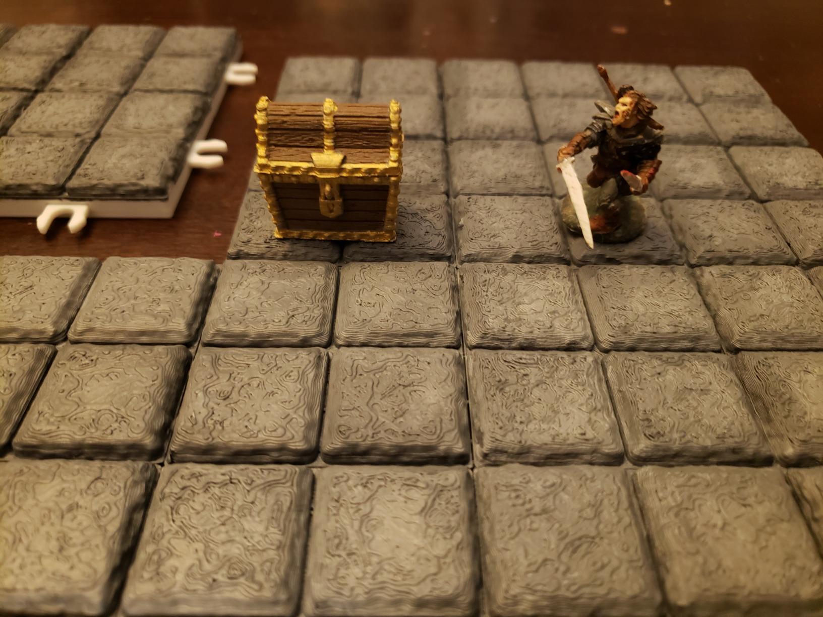 EnderToys Locking Dungeon Tiles - Floor Tiles (20x Pieces), Terrain Scenery Tabletop 28mm Miniatures Role Playing Game, 3D Printed Paintable customer photo 1