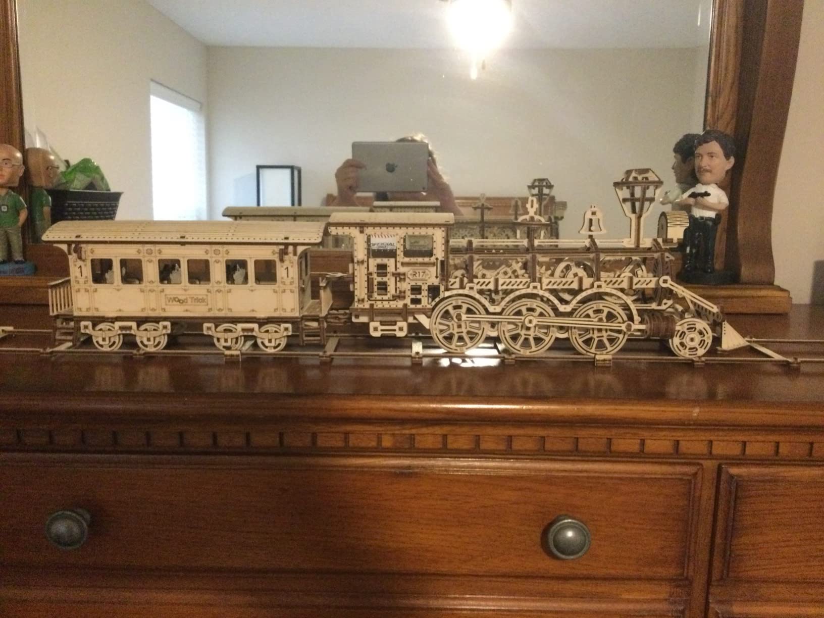 Wood Trick Toy Train Set 3D Wooden Puzzles for Adults to Build | [405 Parts] Locomotive w/ Railway Track - Engineering DIY Wooden Model Kit for Adults to Build customer photo 1