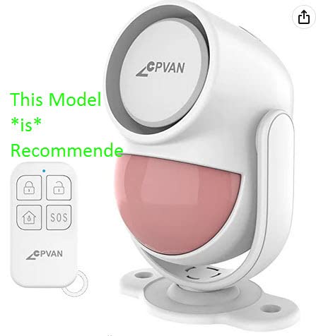 CPVAN 125dB Motion Sensor Alarm, Wireless Indoor PIR Motion Detector with 328ft Remote, 40ft Detection Range, Battery Operated Siren for Home Garage Van Shed, CP2 Pro White customer photo 1