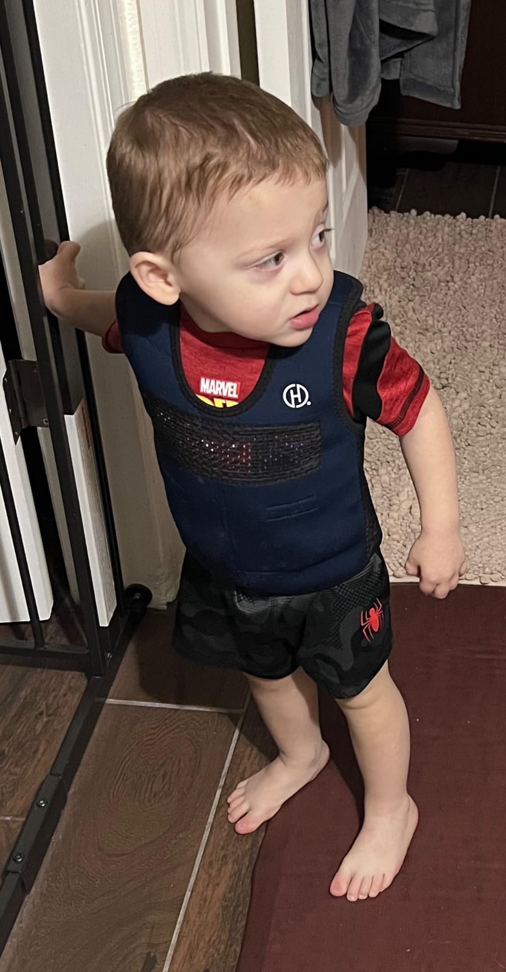 Harkla Weighted Vest for Kids - Neoprene Compression Vest - Ages 5 to 9 - Adjustable Kids Weighted Vest with 2lb Weight - Breathable and Washable Compression Vest - Medium customer photo 2