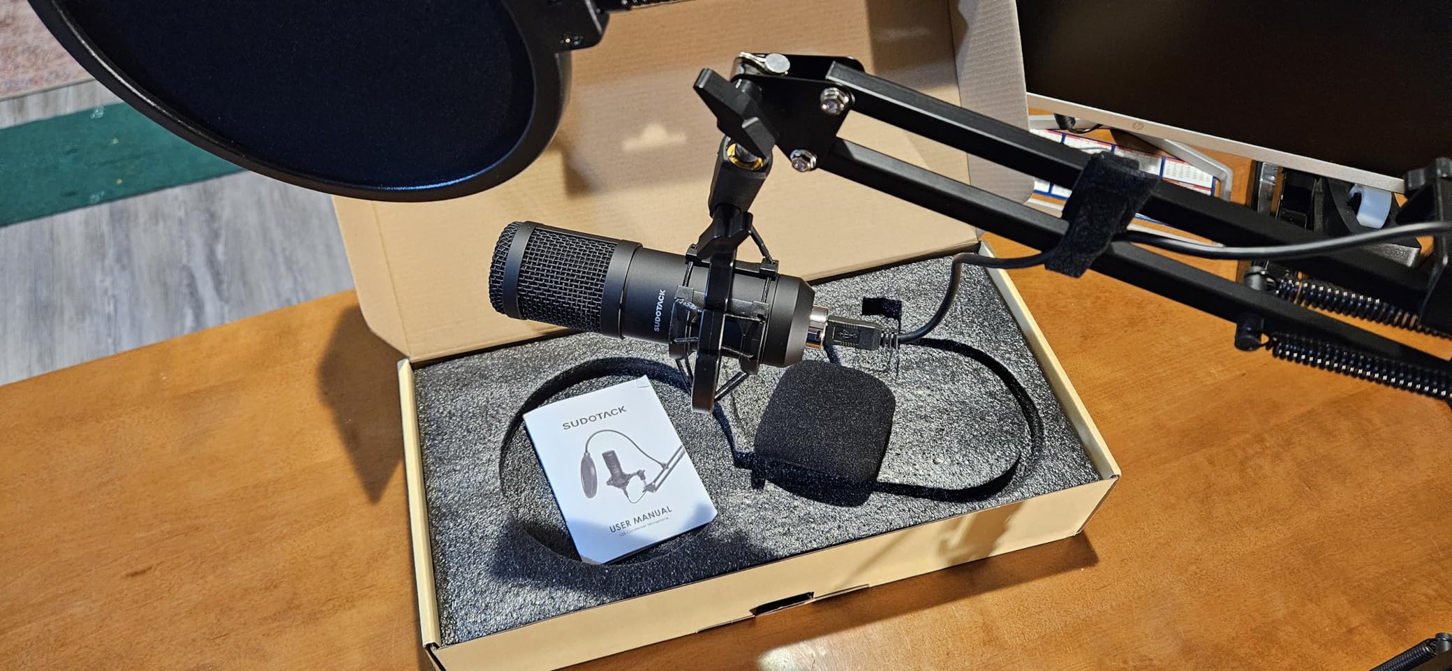 SUDOTACK ST-800 Podcast Microphone Kit, 192kHz/24bit USB Condenser PC Mic | 192kHz/24bit chipset, cardioid pickup, studio recording, streaming gaming, voice-over YouTube Twitch, desktop creators customer photo 2