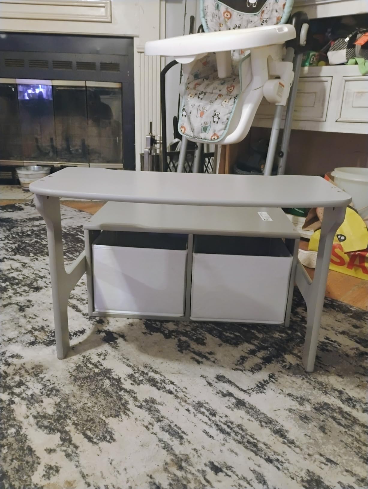 Delta Children MySize Kids Convertible Activity Bench - Greenguard Gold Certified, Grey customer photo 2
