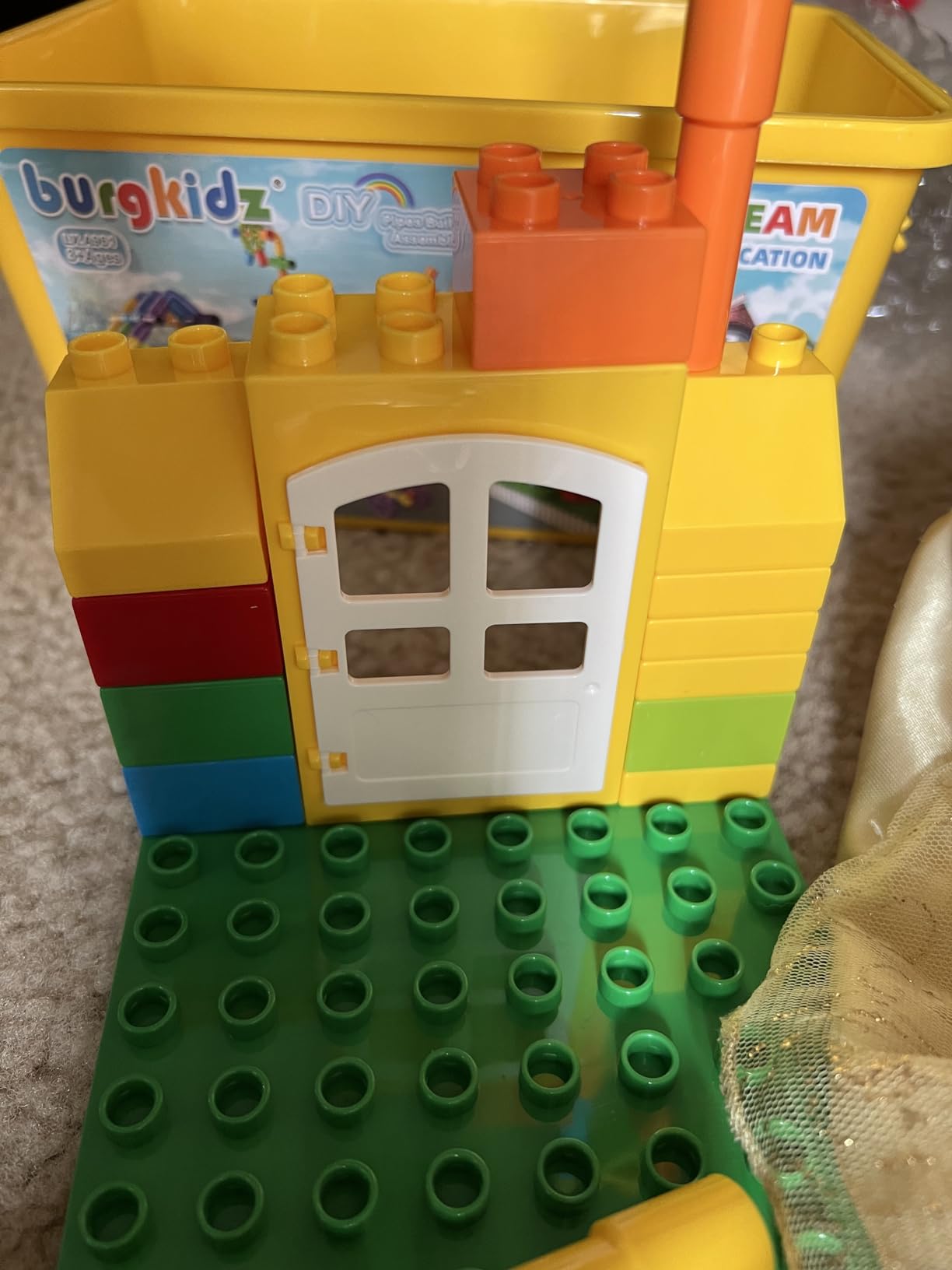 burgkidz STEM Tube Building Set: 188 Pcs Build Cars w/Wheels & Tub | Build cars, planes, houses & more: 162 tubes, 24 wheels, 2 baseplates. Compatible w/ major brands. Guide & tub included customer photo 1