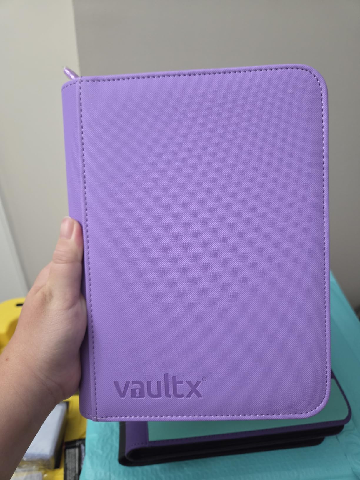 Vault X 4 Pocket Zip Trading Card Binder 160 Cards Exo-Tec (Black) | Holds 160 standard-size TCG cards in 20 side-loading 4-pocket pages. Padded, water-resistant Exo-Tec cover. customer photo 2