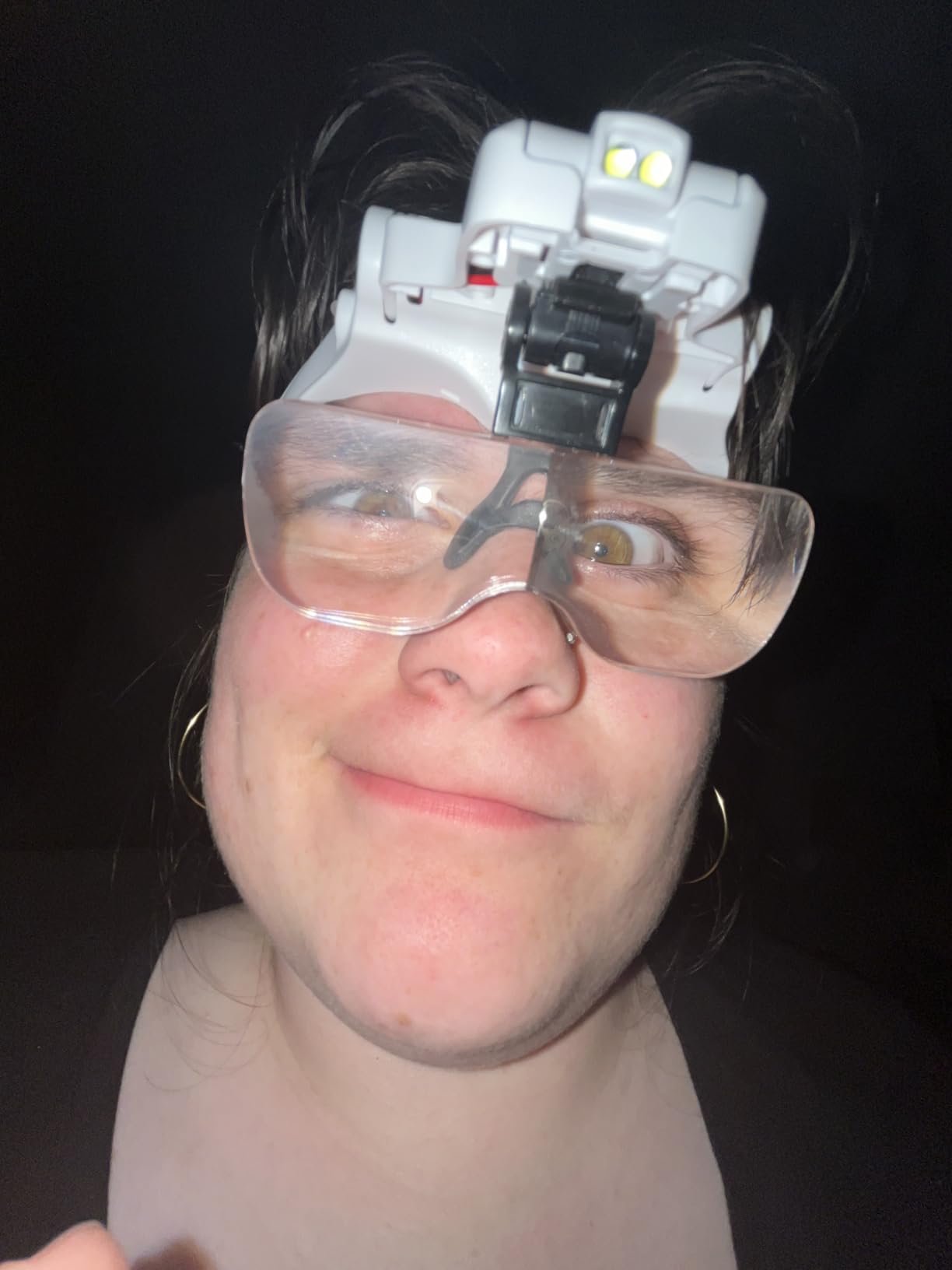 YOCTOSUN LED Head Magnifier, Rechargeable Hands Free Headband Magnifying Glasses with 2 Led, Professional Jeweler's Loupe Light Bracket and Headband are Interchangeable customer photo 1