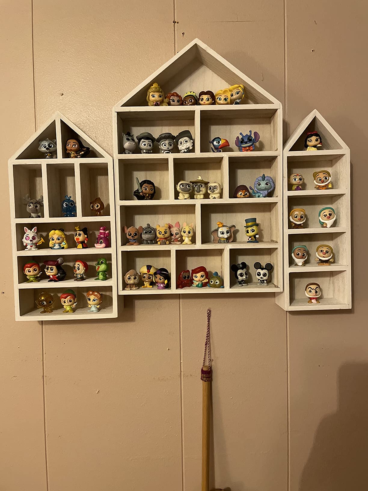 Ikee Design Wooden Shadow Box Display Shelf Organizer | Wall-mountable wood display rack with 5 adjustable shelves for figurines, action figures and collectibles customer photo 1