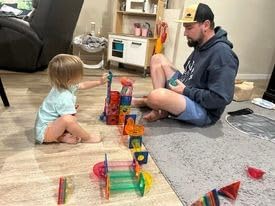PicassoTiles 70 Piece Marble Run Magnetic Tiles Race Track STEM Ages 3+ | 8 quarter-round turns, 10 long slides, 4 U-turns, 2 funnels & 2 slopes, 4 weighted balls, BPA-free, fine motor & spatial play customer photo 1