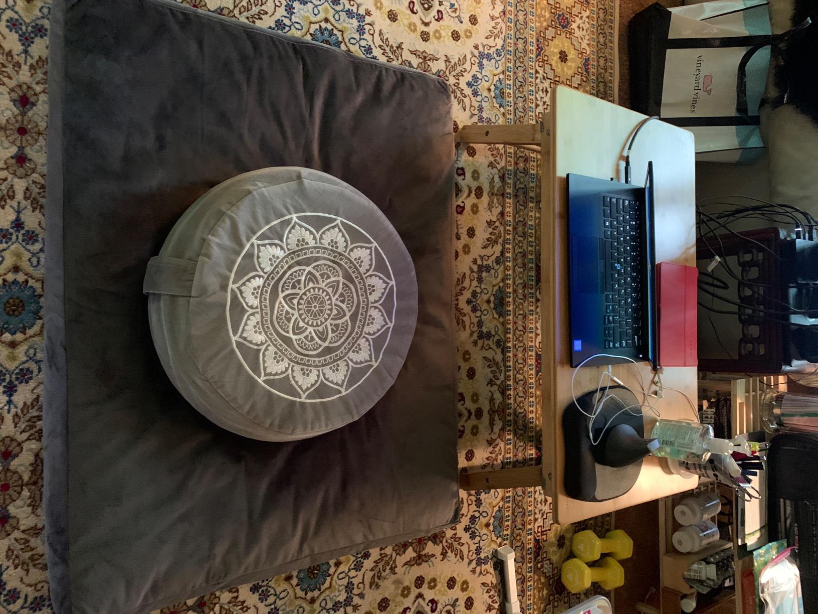 Florensi Meditation Cushion Velvet Floor Pillow with Buckwheat Fill customer photo 2