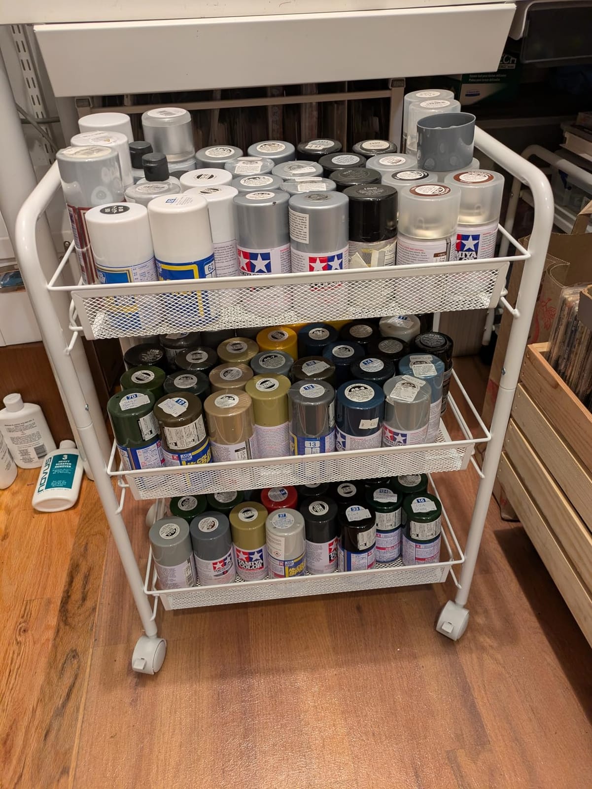 3-Tier Mesh Rolling Cart, 24.8