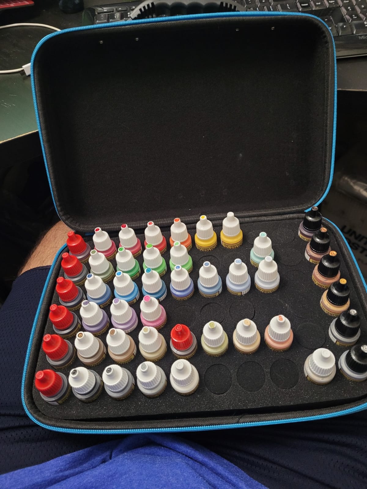 Pixiss Model Paint Storage Case Organizer Holder Tray for Round Top Hobby Brands - 60 Slots With 6 Fine Detail Miniatures Brushes customer photo 1