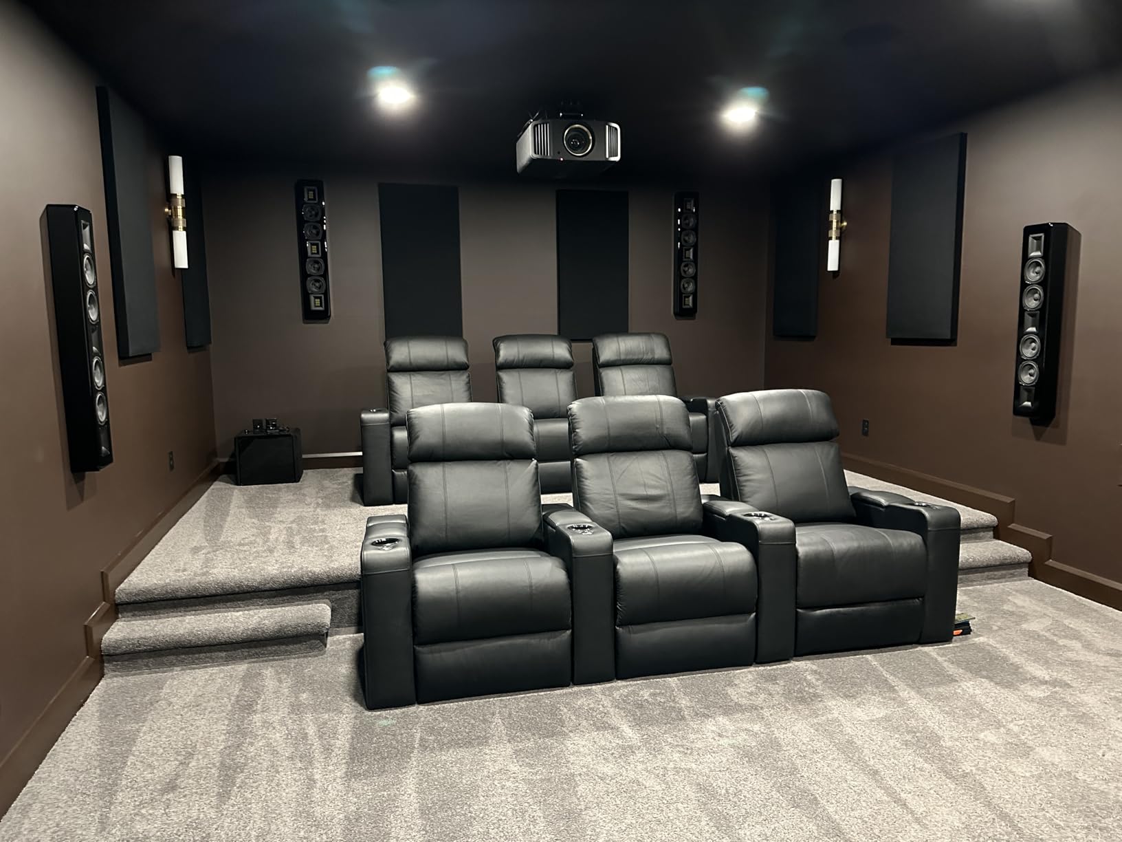Valencia Piacenza 2025 Power Headrest Home Theater Seat - Premium Italian Leather Recliner with Cooling Gel Memory Foam, Motorized Headrest, USB Charging & LED Lights (Row of 3) customer photo 2