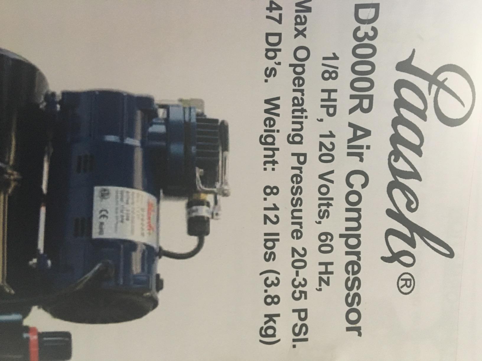 Paasche D3000R 1/5 HP Compressor with Tank, Regulator and Moisture Trap, Blue & Black customer photo 2