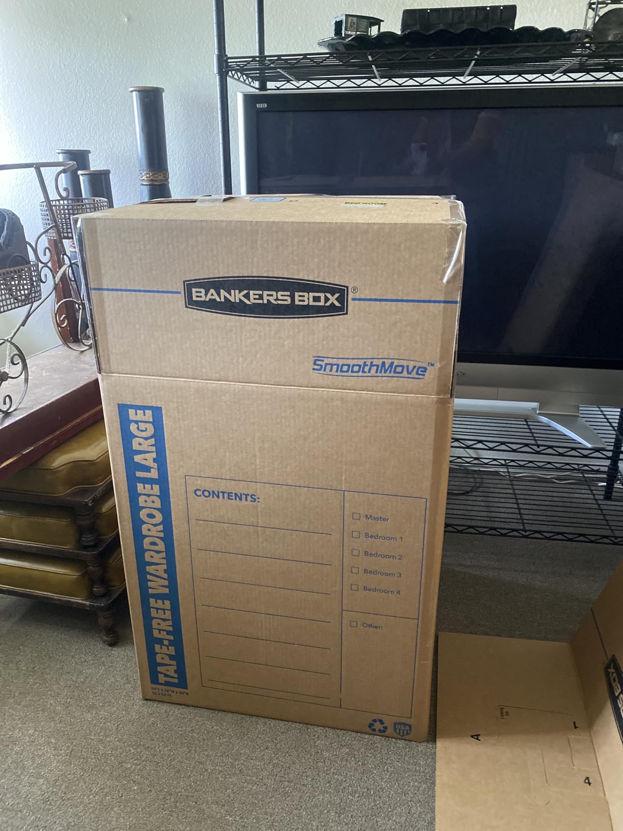 Bankers Box 3-Pack Tall Tape-Free Wardrobe Moving Boxes, 24