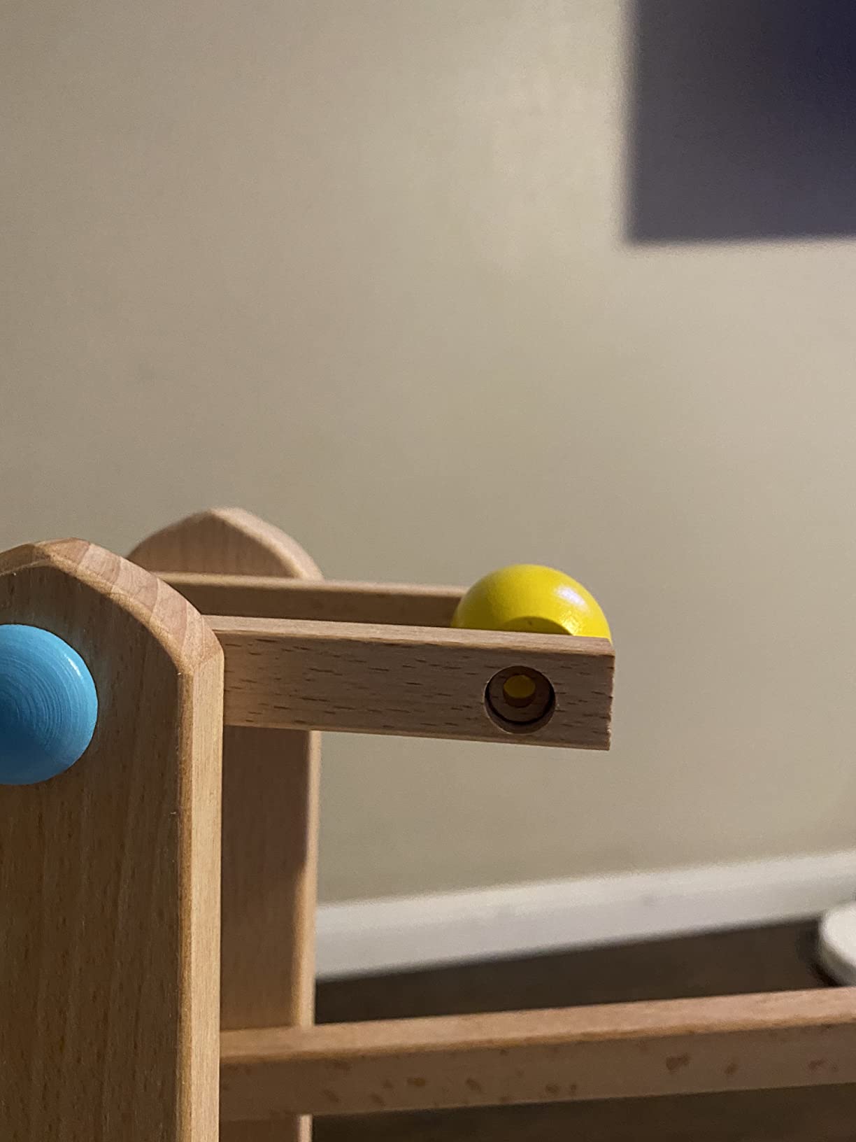 Fat Brain Toys Marble Run, Roll 'n Go Wooden Marble Run Back-and-Forth Ball Track, 2 Year Old Toys customer photo 1