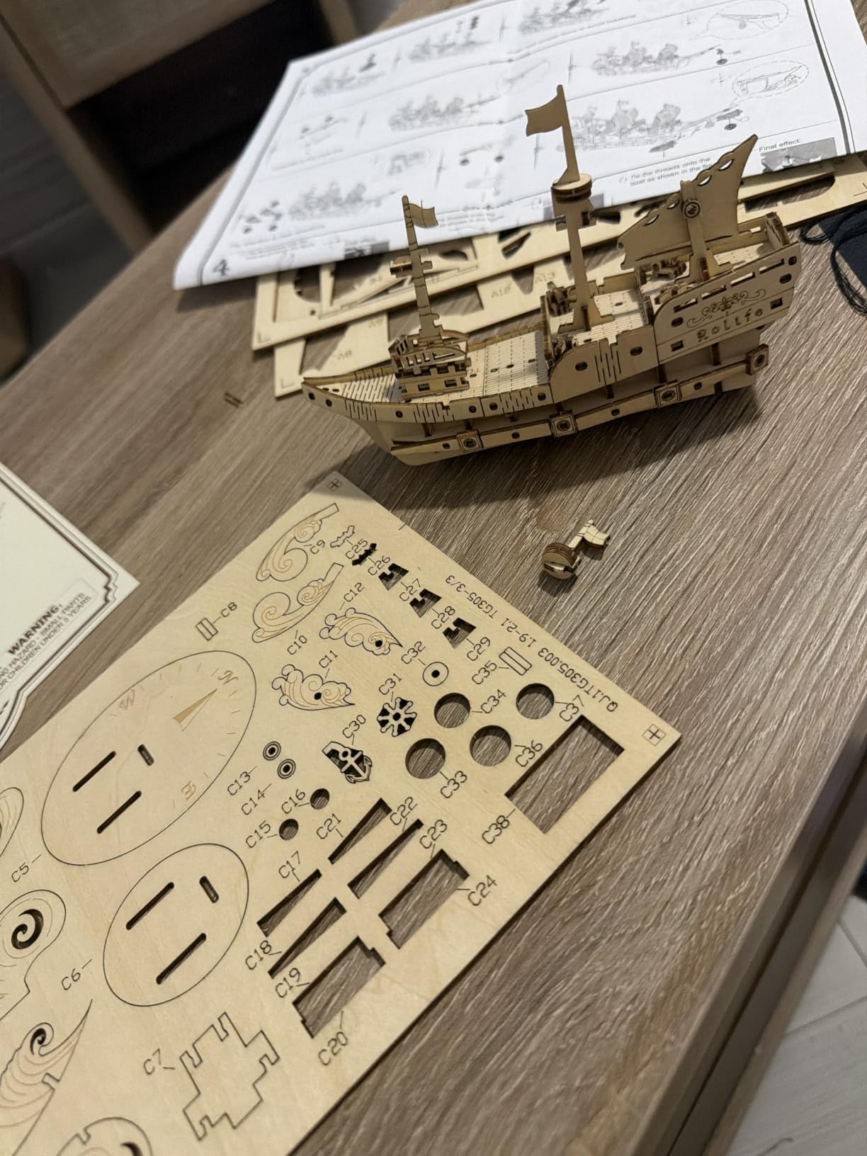 Rolife 3D Wooden Puzzles Model Kit for Adults to Build, Wooden Model Ship Series Sailing Ship Building Model Kit, DIY Crafts customer photo 2